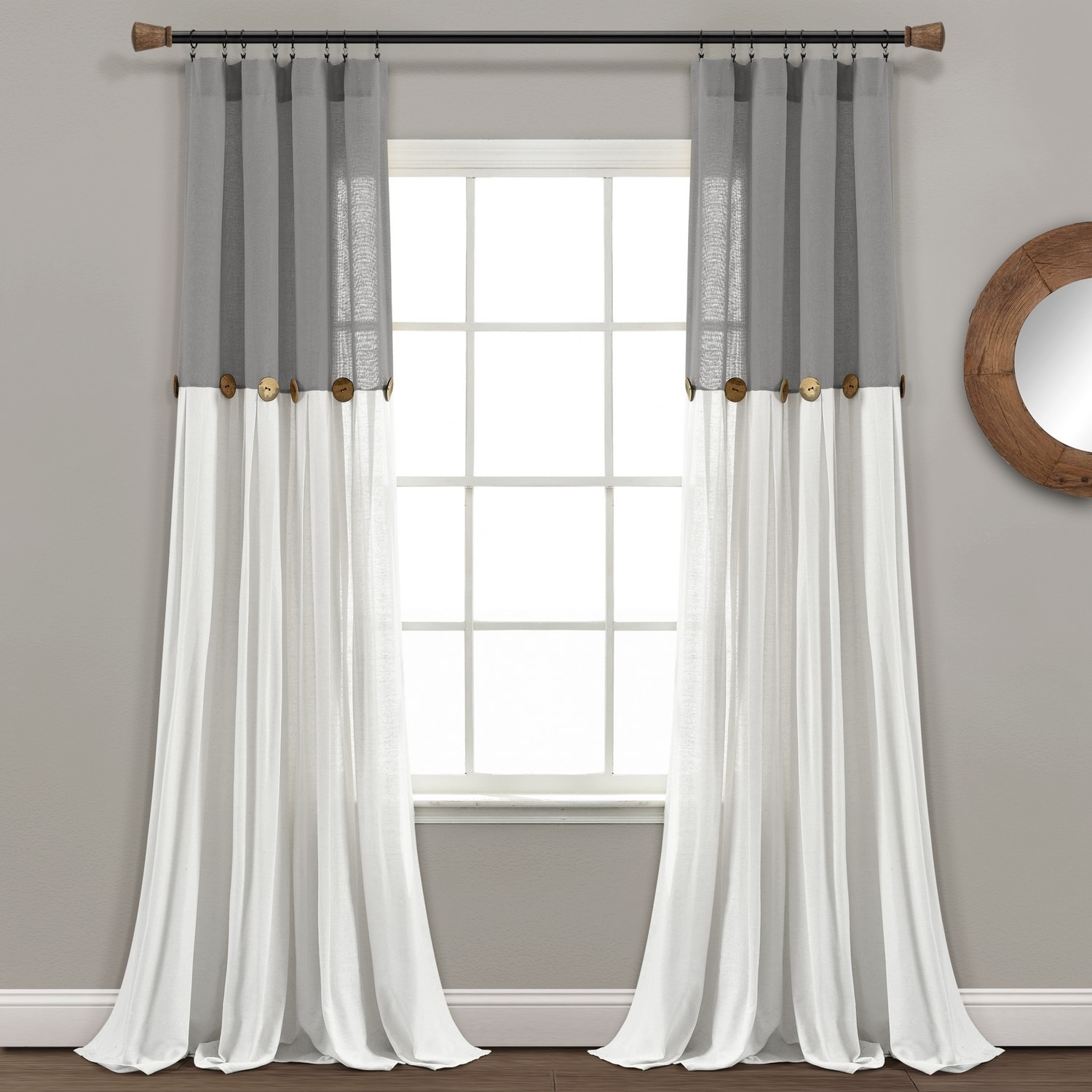 Lush Decor 16T006830 84-Inches Dark Gray Rod pocket Single curtain panel