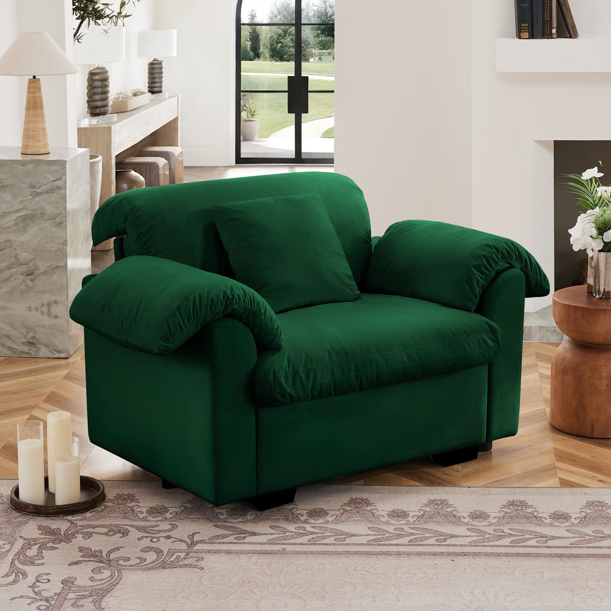GDFStudio 333364 Modern Deep Seat Single Sofa With Storage Function