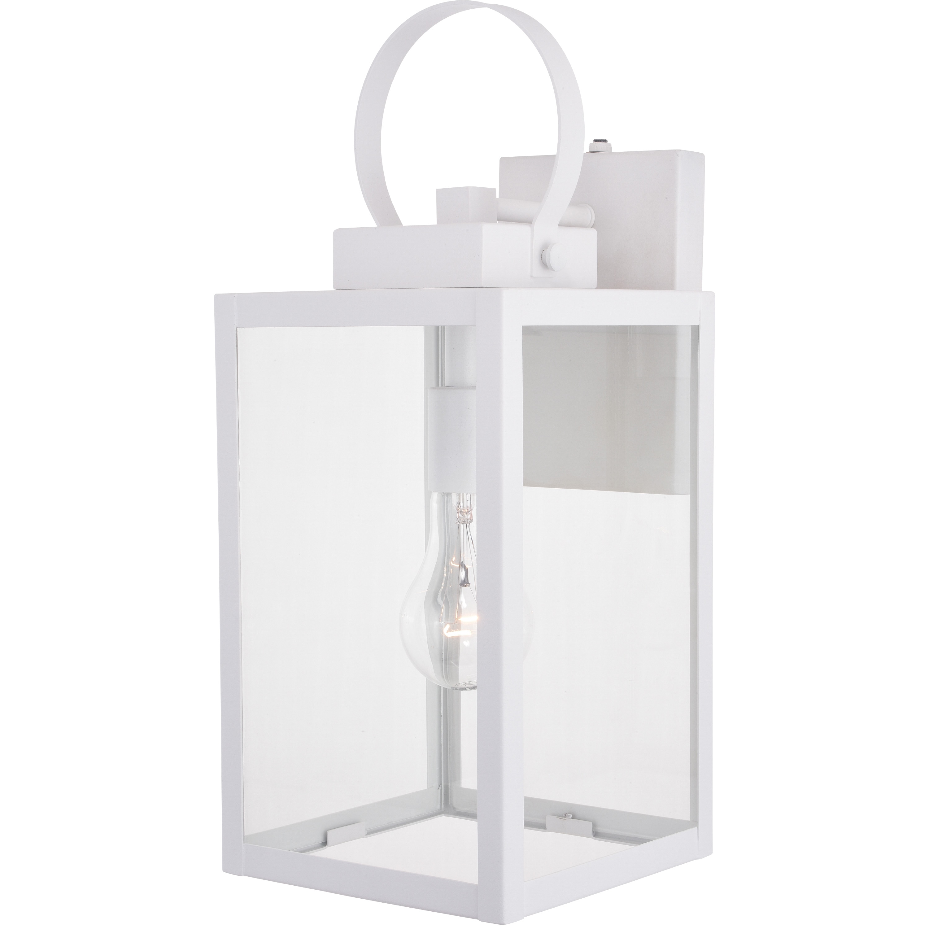Cascadia T0554 Medinah 1 -Light 17.25-in H Matte White Hardwired Dusk to Dawn Outdoor Wall Light