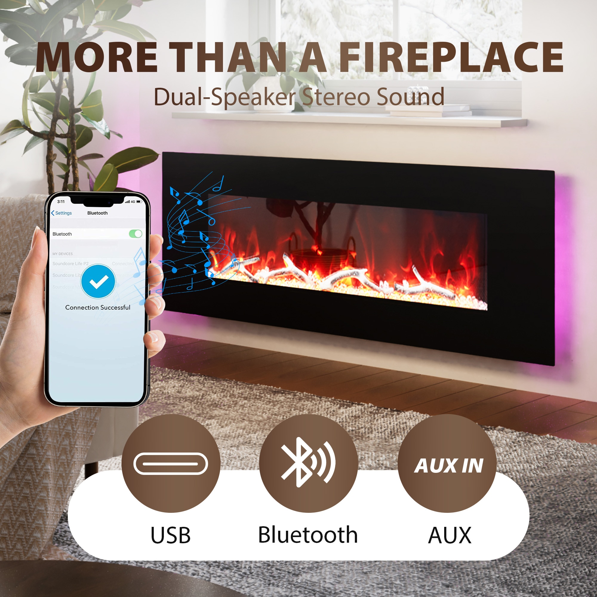 Clihome BL-ZHX-BS-50 Electric-Fireplaces - View #9