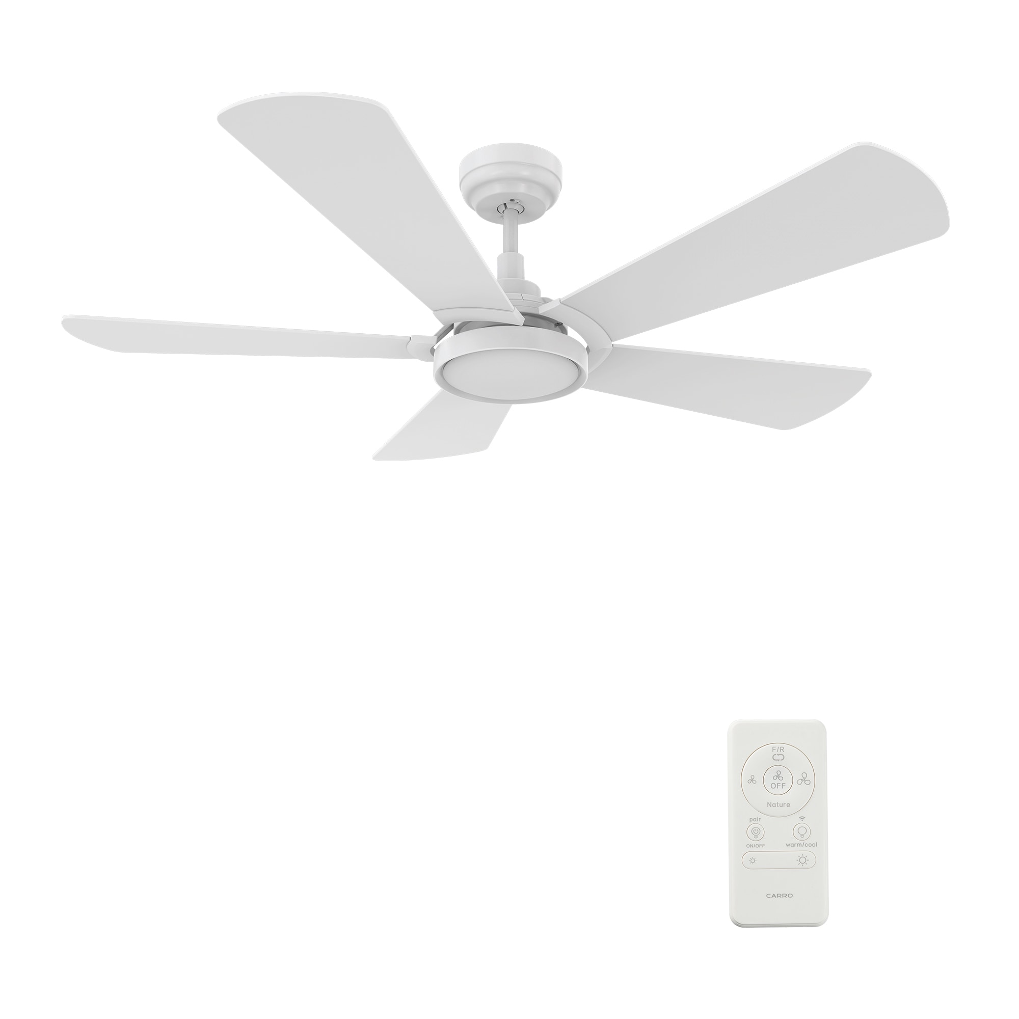 CARRO USA Wilkes 52-in White Indoor/Outdoor Smart Ceiling Fan with Light and Remote (3-Blade) LS525B3-L22-W1-1 Sansujyuku sansujyuku.com