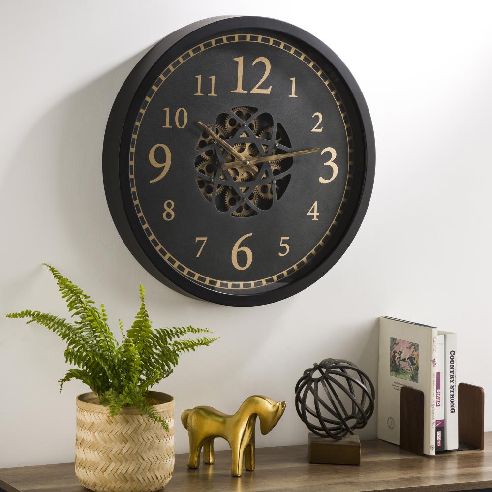 Yosemite Home Decor Gold Round Gear Clock - Industrial Style Metal