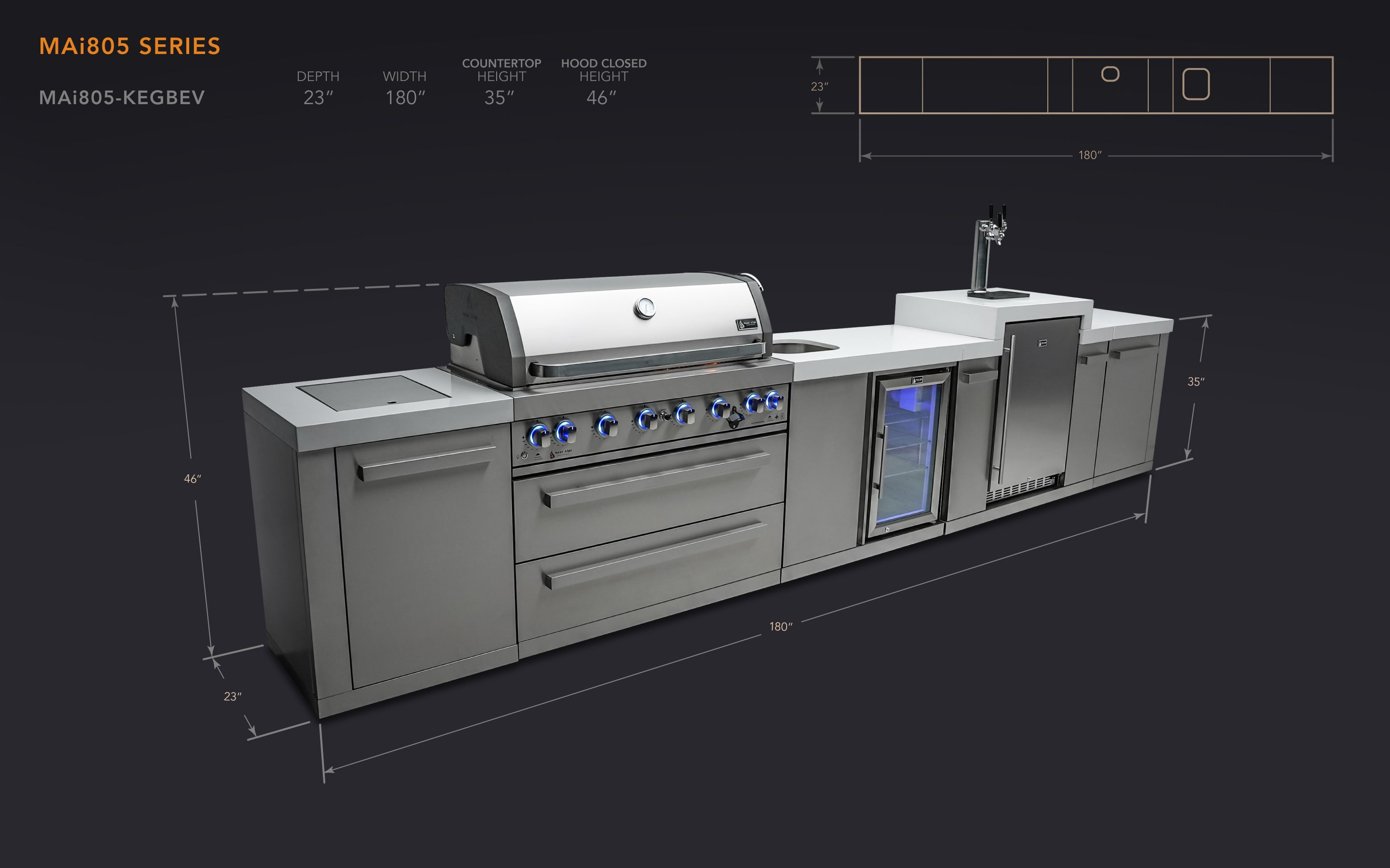 Mont Alpi MAI805-KEGBEV Modular-Outdoor-Kitchens - View #5