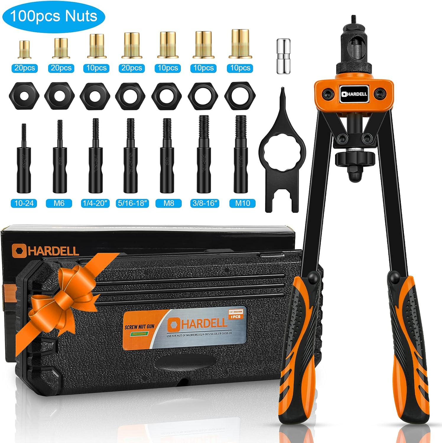 HARDELL B0BQXQCDBL Rivet Nut Kit 6 Inch Caliper Measuring Tool with Ruler and Batteries