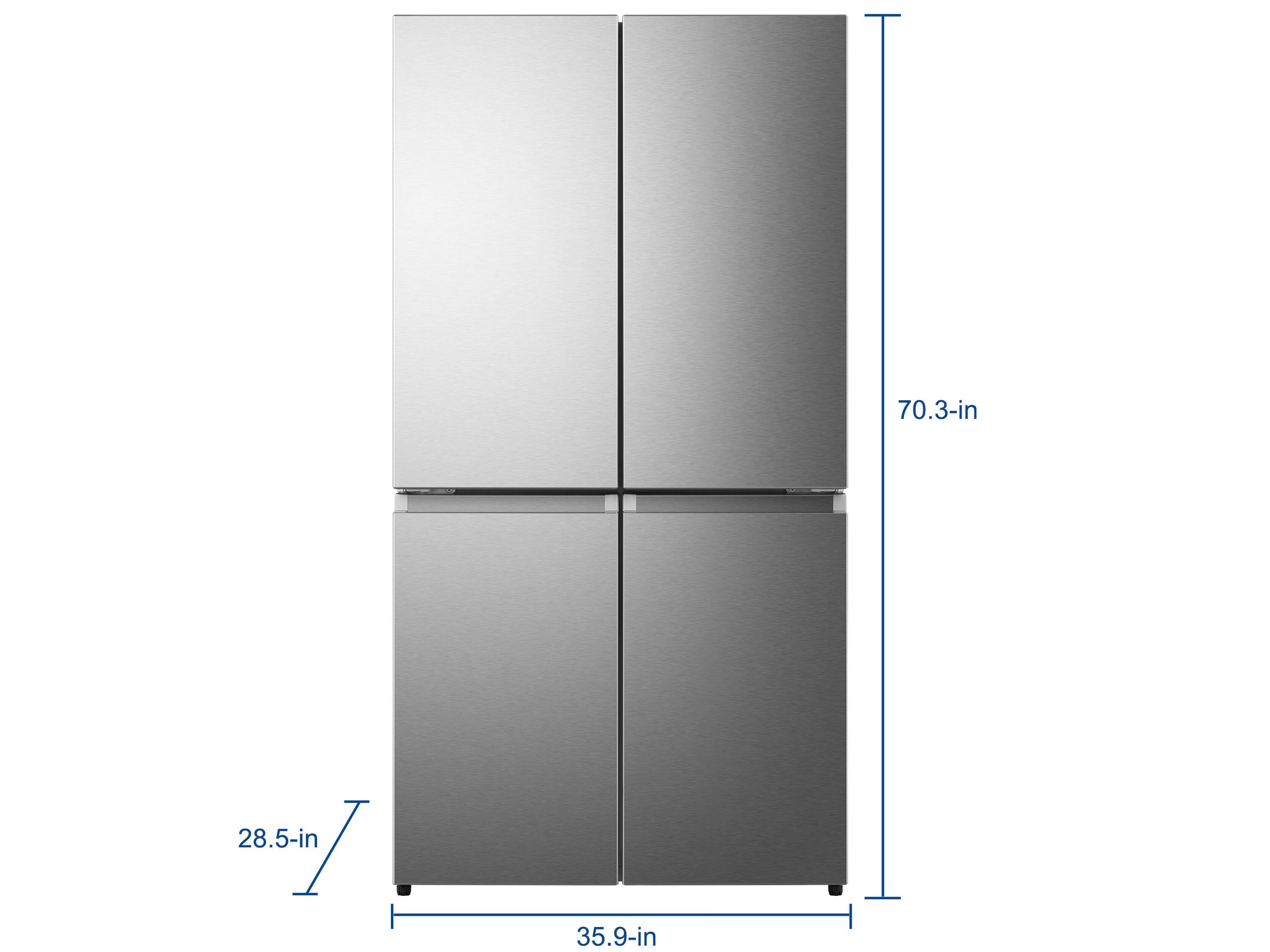Hisense 21.6-cu ft 4-Door Counter-depth Ice department in Door with Look) Refrigerators French (Stainless Maker Refrigerator Door the French at