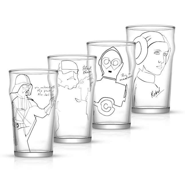 JoyJolt Star Wars 19-fl oz Glass Clear-Pint Set of: 4 in the Drinkware  department at