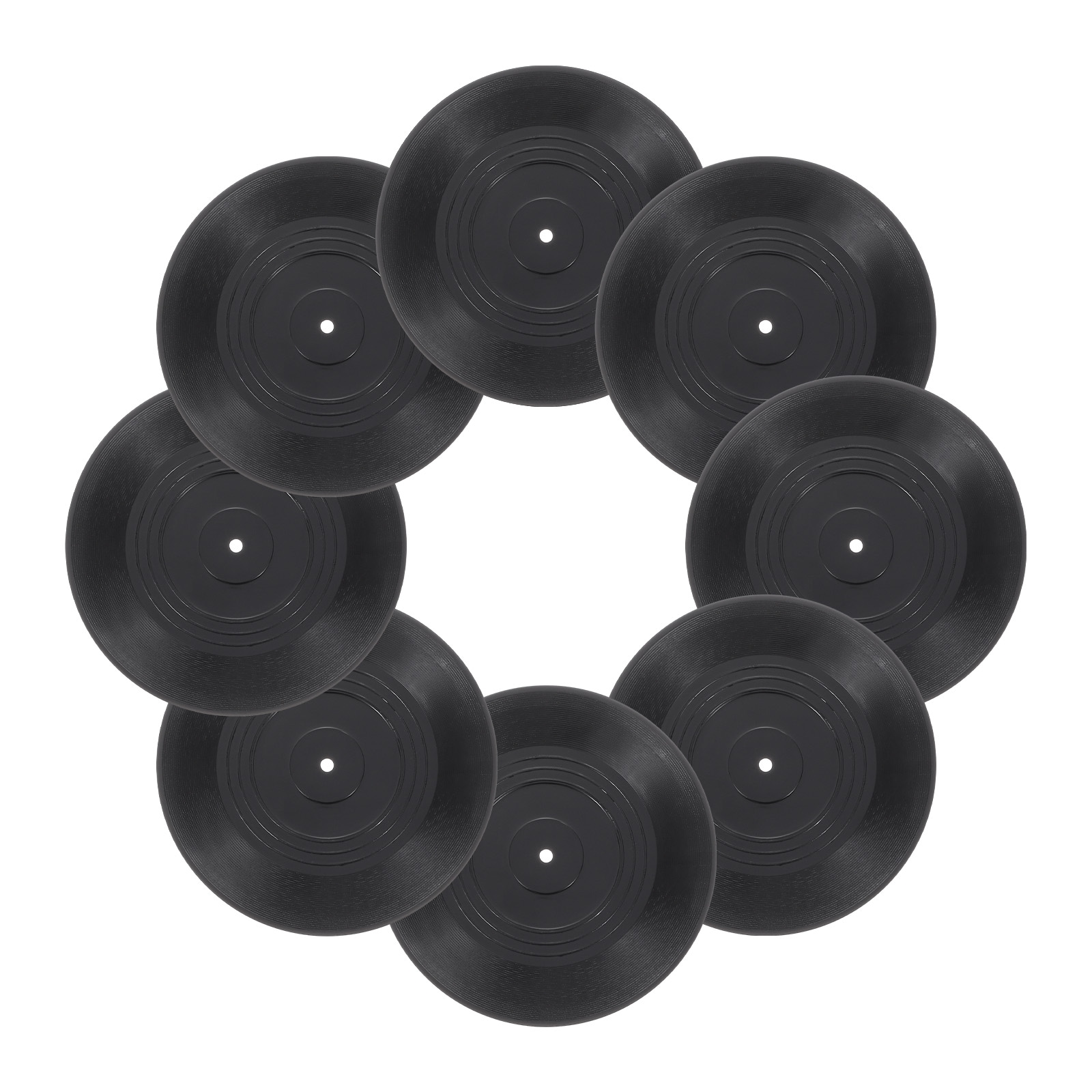 Unique Bargains 8pcs Blank Vinyl Records 4 Inch Fake Record Vintage Decoration PVC Plain Faux Blank Vinyl Records Retro Vinyl Records for Home Studio Room Wall Aesthetic #S26042700UX6163