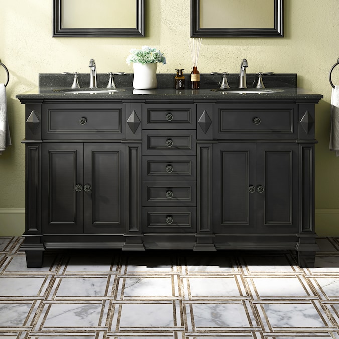 Ove Decors Es 60 In Antique Black, Black Vanity Bathroom