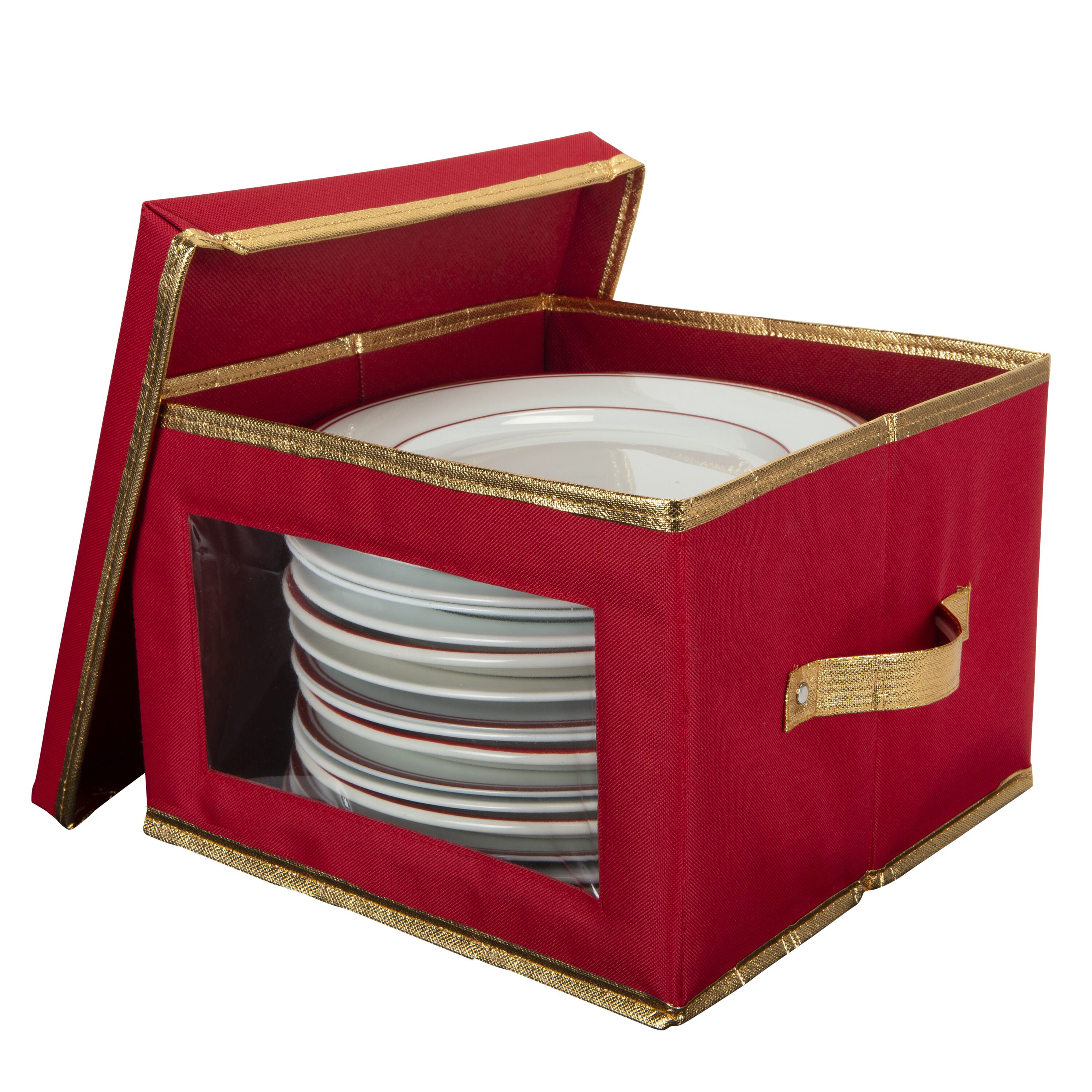Simplify 9053 ( 12.2-in W x 8.46-in H x 12.2-in D ) Red Polyester Collapsible Basket