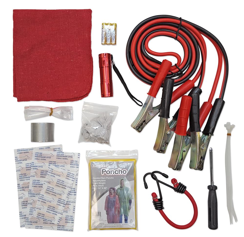 Lifeline First Aid Emergency Roadside Kit- Hard Shell Bag- 35 Piece in the Roadside  Emergency Kits department at