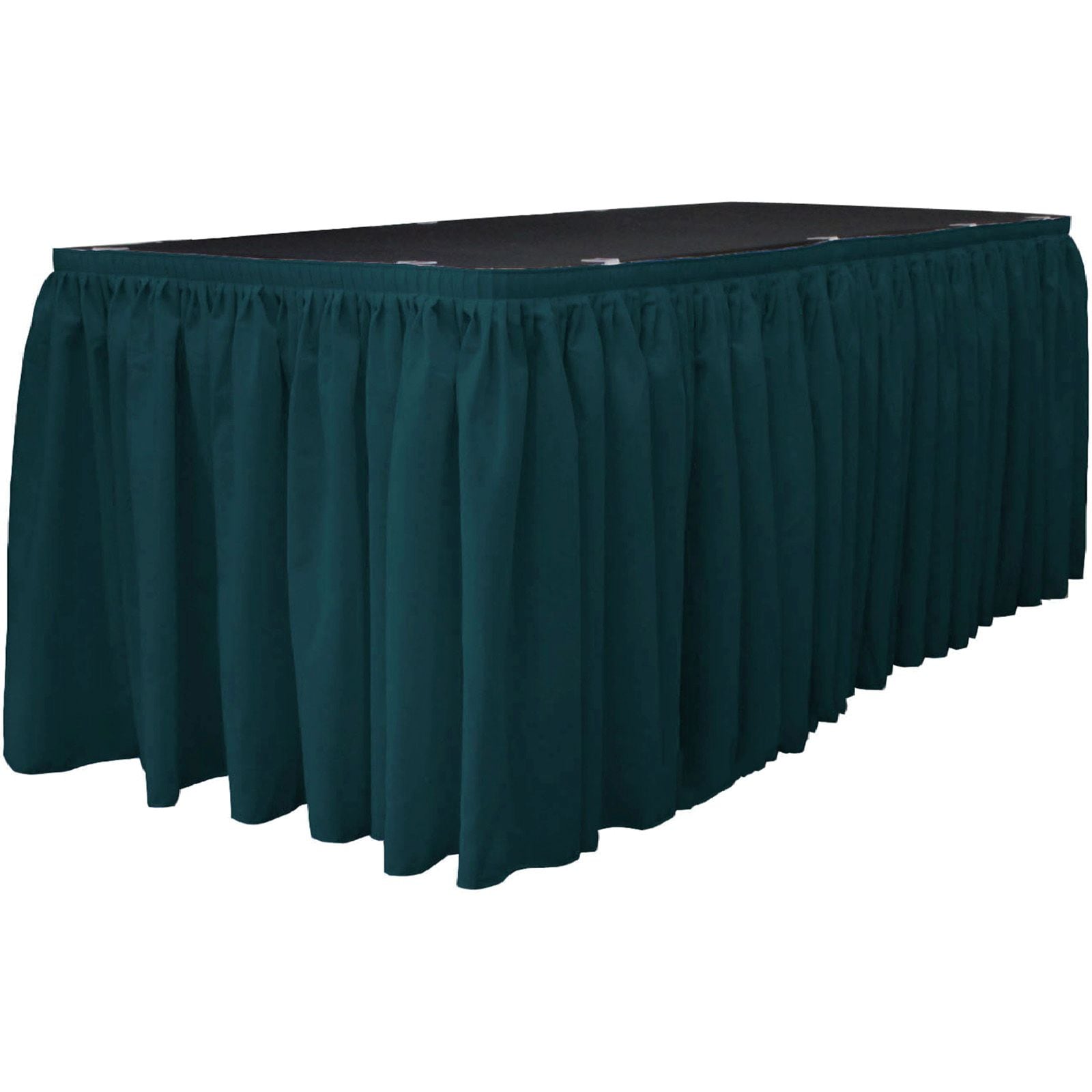 Slickblue Indoor Outdoor Event Setup Polyester Poplin Table Skirt with Hook and Loop Clips for Banquet Tables Multiple Size and Color Options