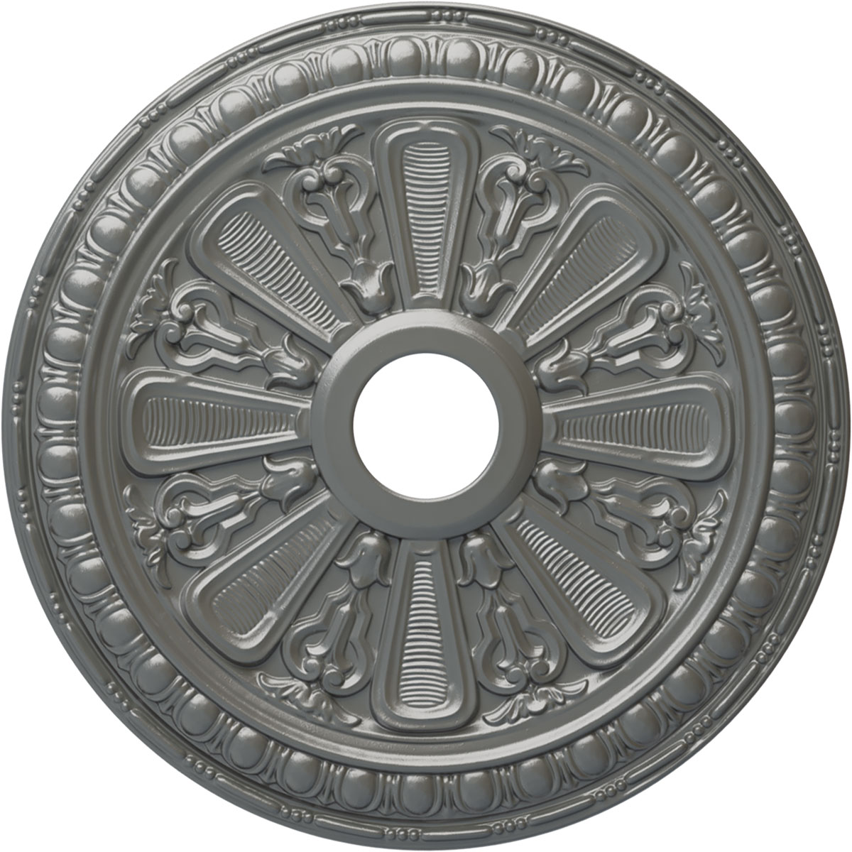 Ekena Millwork CM23BISLS Bristol 23.5-in W x 23.5-in L Painted Silver Polyurethane Whole Ceiling Medallion