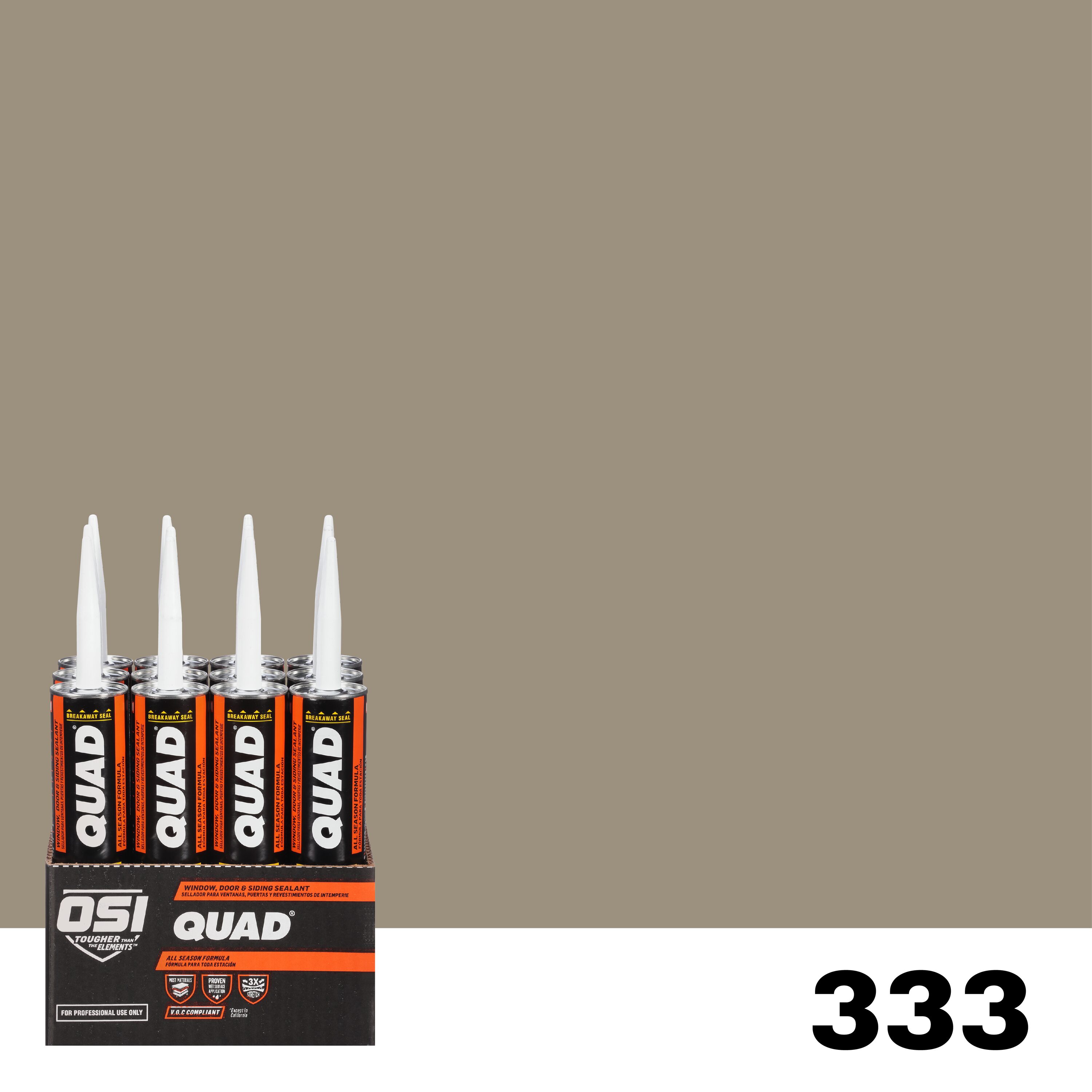 OSI 1637200 Quad 12 -Pack 10-oz Window door Clay 333 Paintable Solvent Caulk