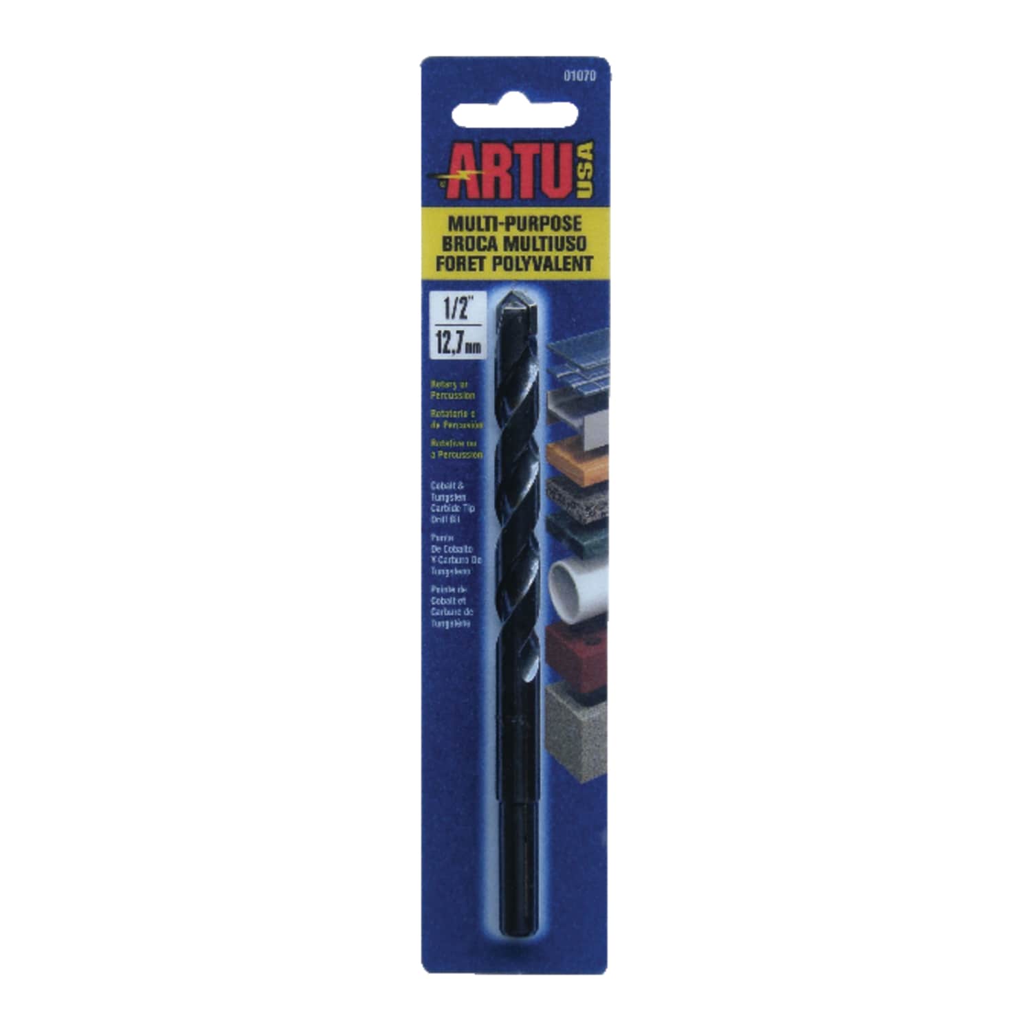 Artu  1/2 in. X 6 1/4 in. L Tungsten Carbide Tipped Drill Bit Straight Shank 1 pc