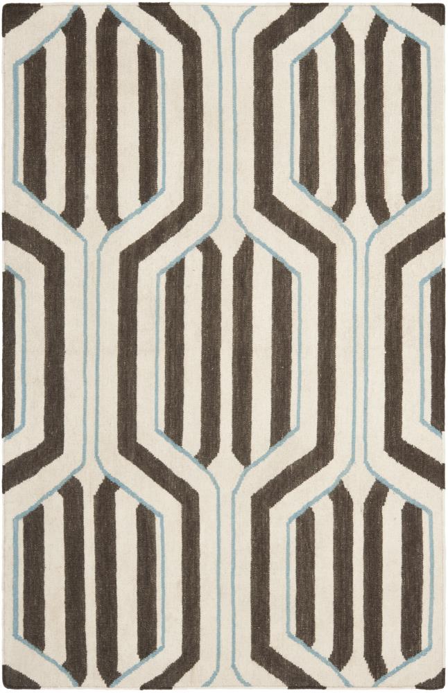 Handwoven Ivory Geometric Wool 8' x 10' Area Rug