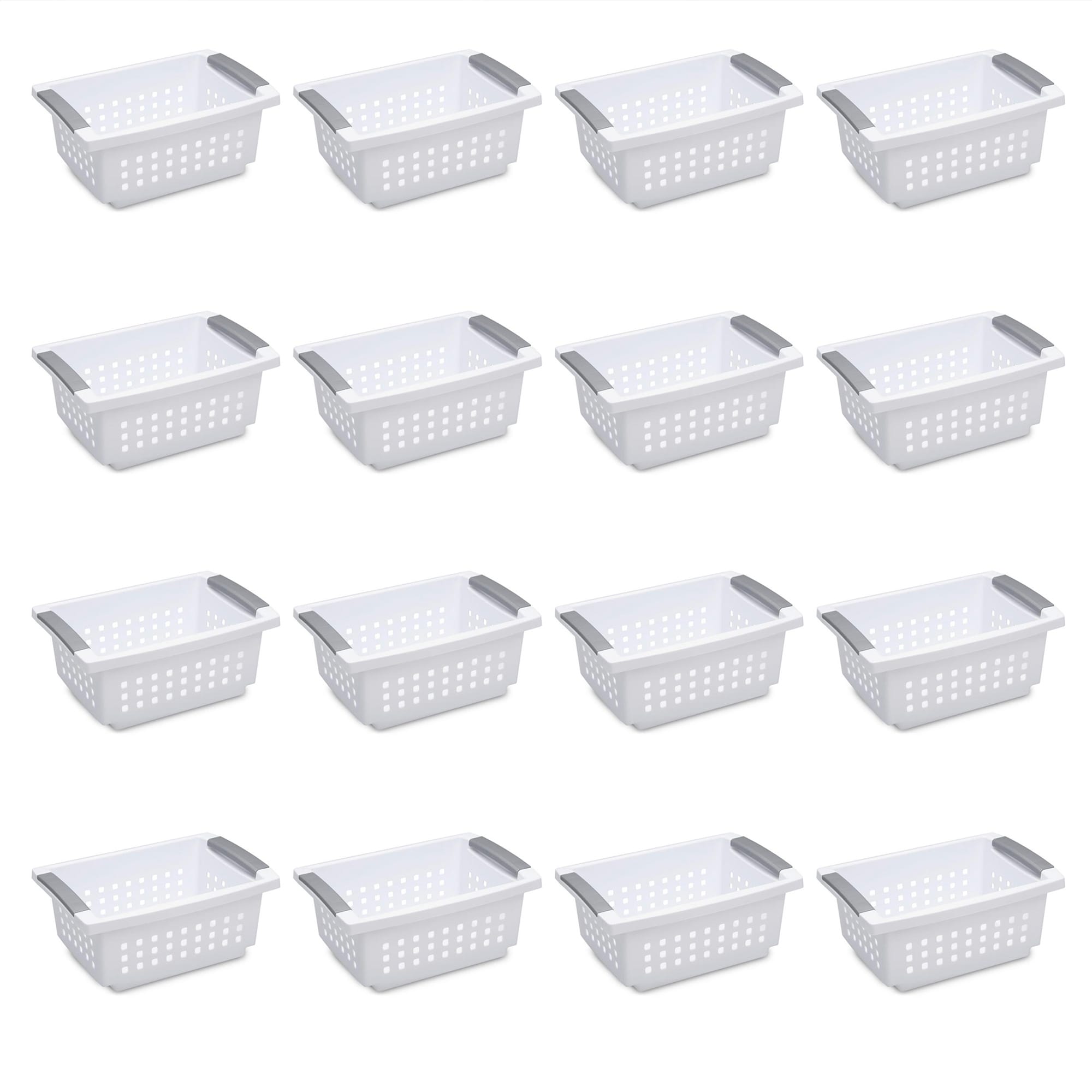 Sterilite Medium Plastic Stackable Storage Organizer Basket Bin, White (10  Pack) in 2023
