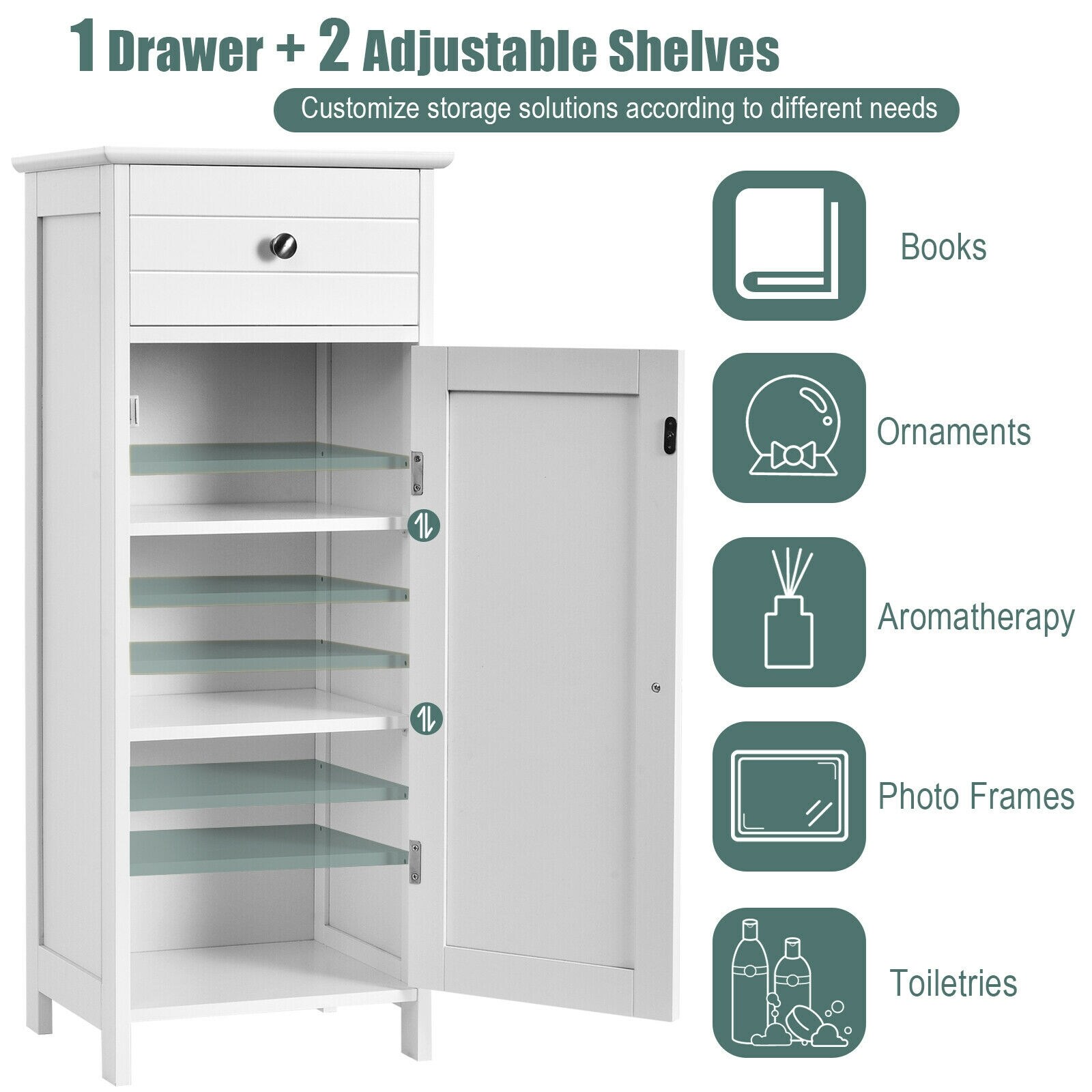 WELLFOR OUJ66372WH Linen-Cabinets - View #3