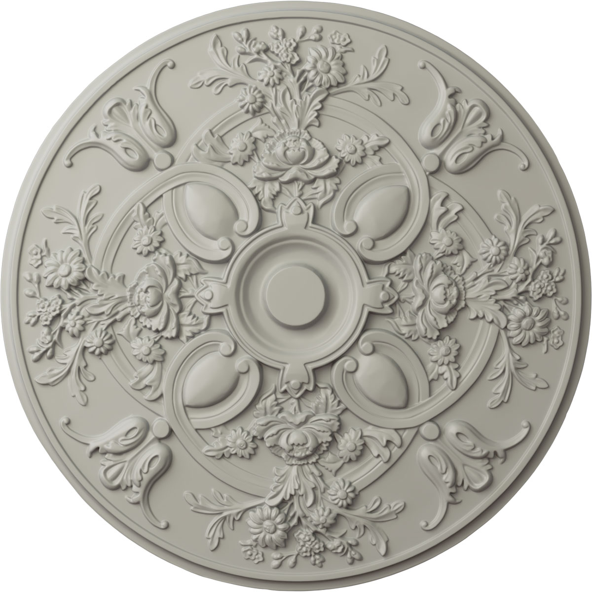 Ekena Millwork CM31BAPCF Baile 31.25-in W x 31.25-in L Painted Pot Of Cream Polyurethane Whole Ceiling Medallion