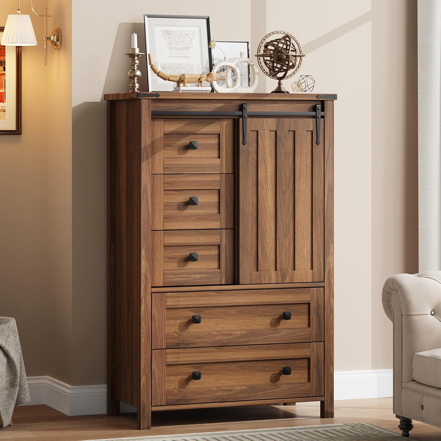 48 dresser Fluted 6 Drawers Dresser for Bedroom, 48
