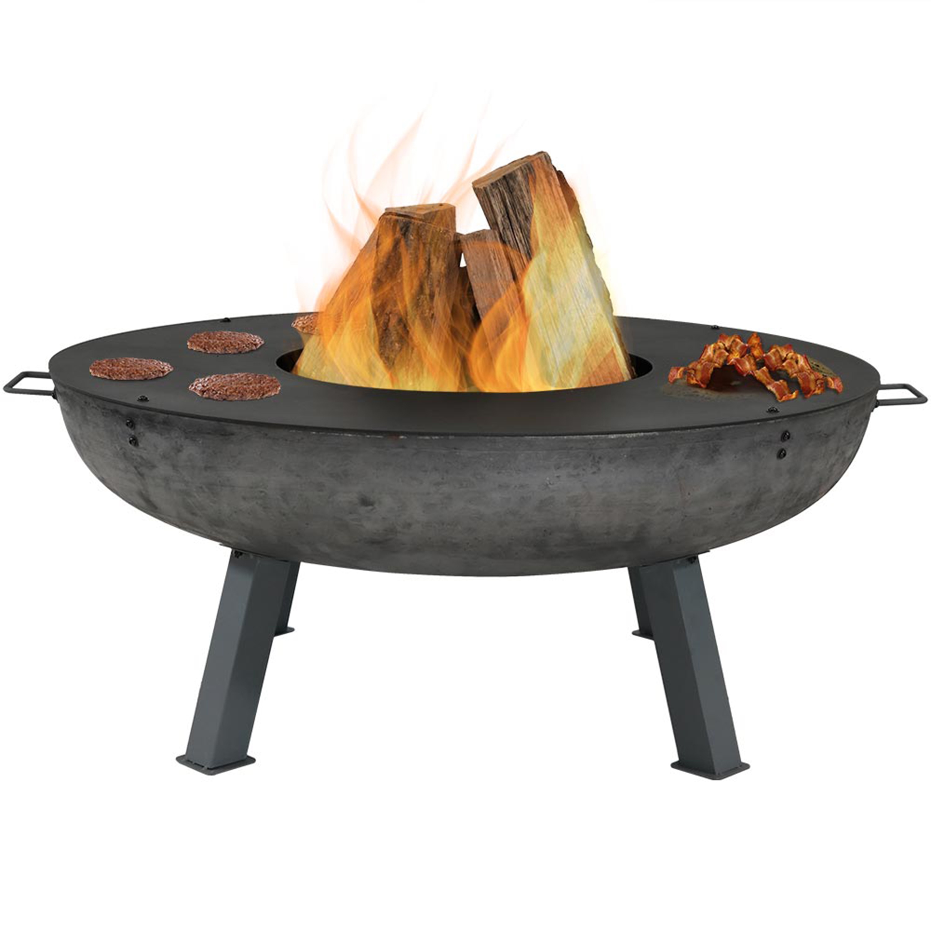 Sunnydaze Decor RCM-LG803 45-in W Cast iron Round Portable Wood-Burning Fire Pit