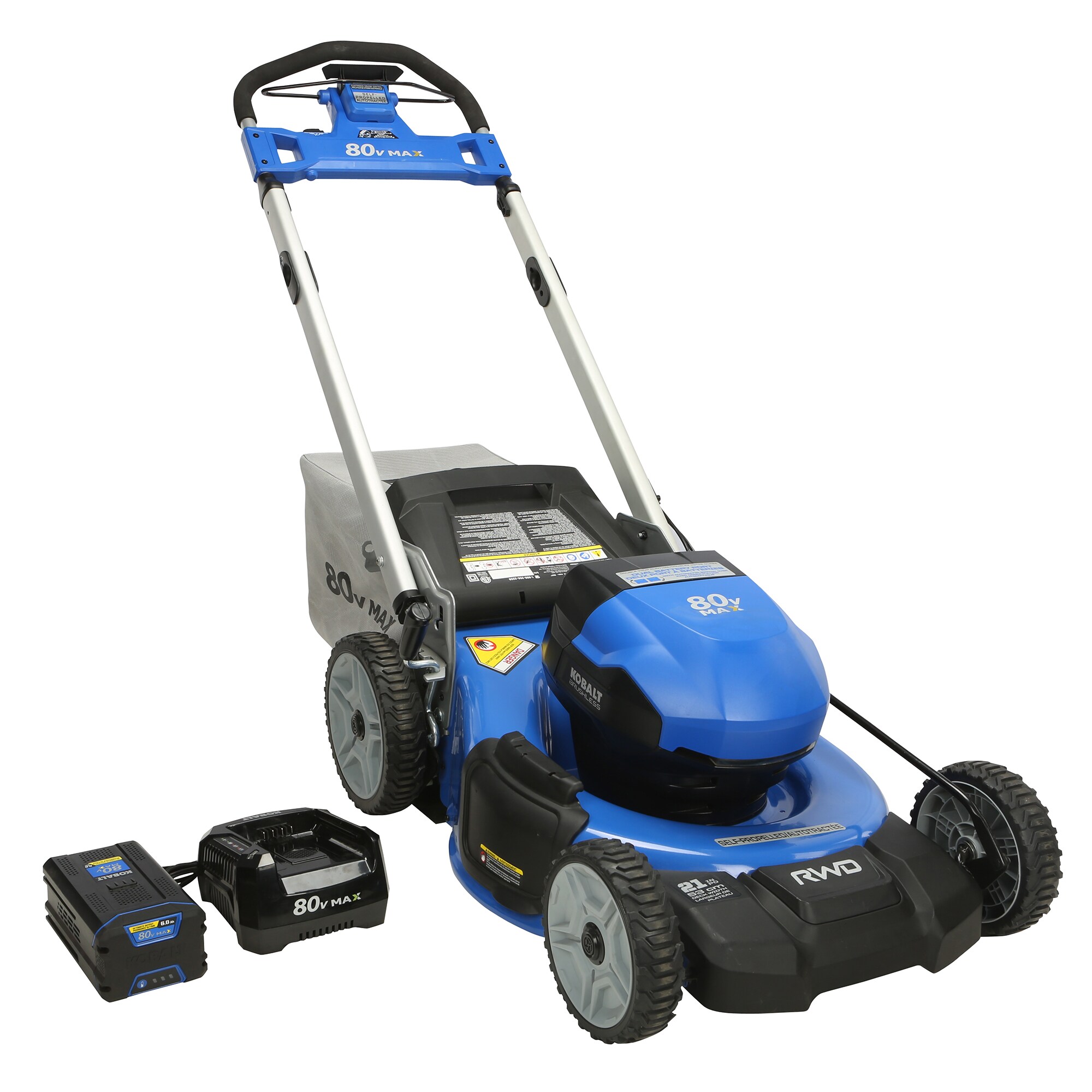 Kobalt Dual Port 80-volt 21-in Cordless Self-propelled Lawn Mower 6 Ah ...