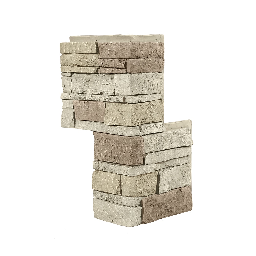 GenStone Stacked Stone Outside Corner 2.82-sq ft Vanilla Bean Faux ...