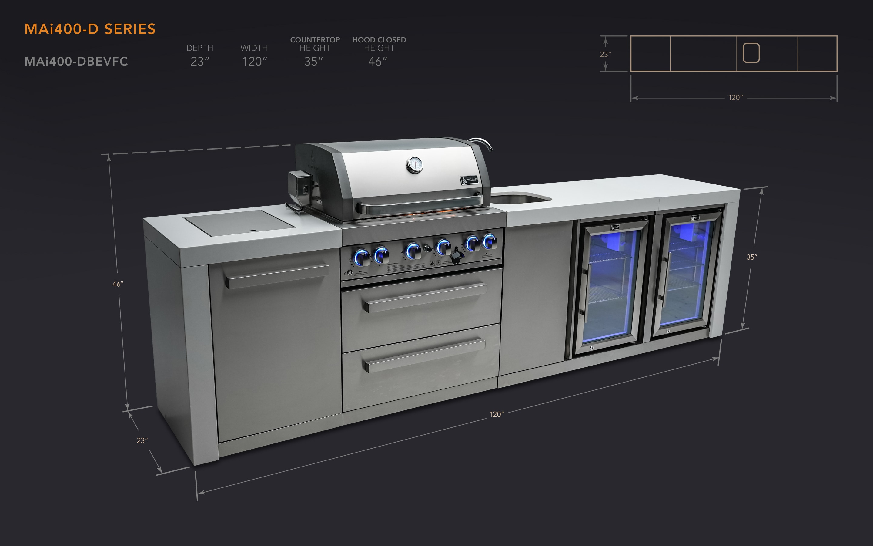 Mont Alpi MAI400-DBEVFC Modular-Outdoor-Kitchens - View #2