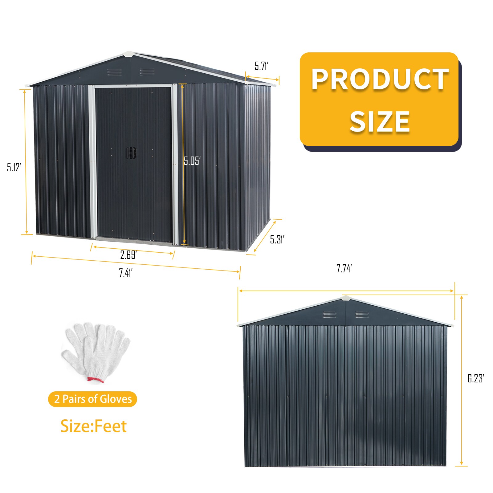 WELLFOR TWSG031-NA Metal-Storage-Buildings-Sheds - View #6