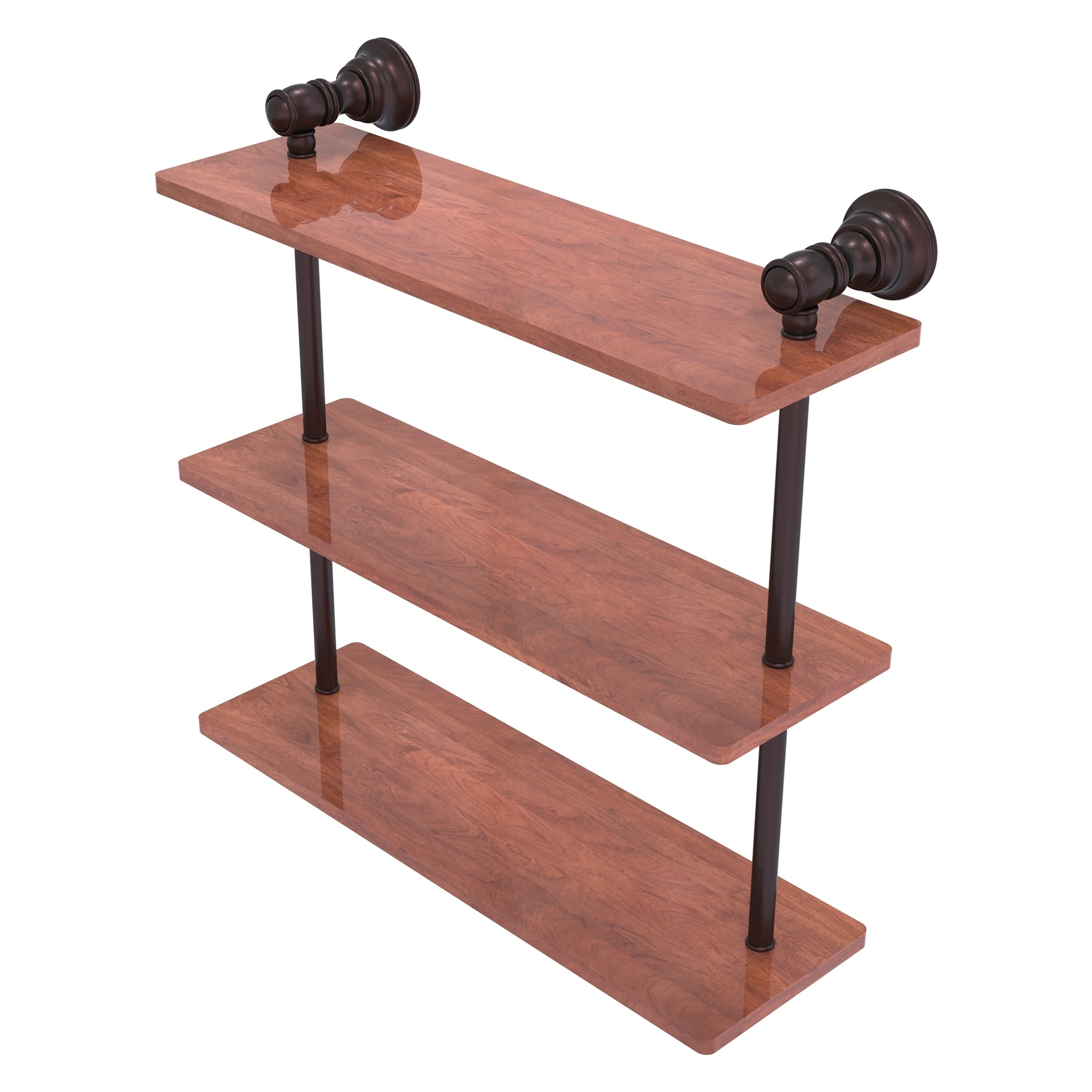 Allied Brass CL-5-16-IRW-ABZ Carolina Antique Bronze 3 -Tier Wall mount Corner Bathroom Shelf ( 16-in x 16-in x 5-in )