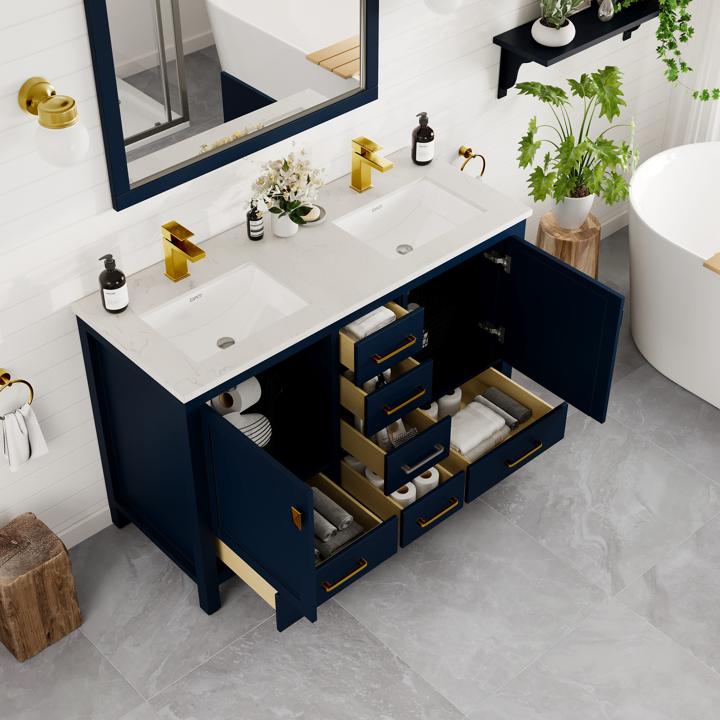 Eviva TVN414-48X18BLU-DS Bath-Vanity-Combo - View #4