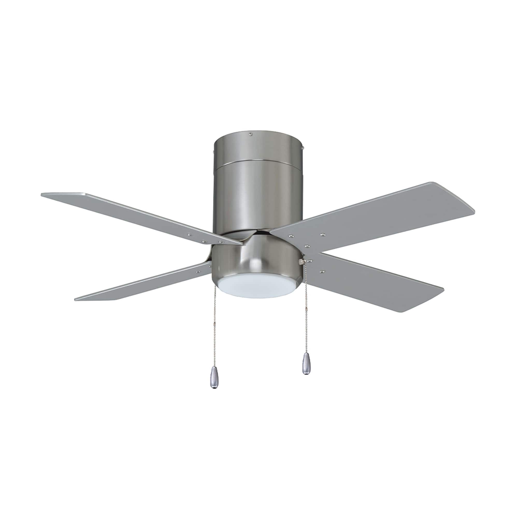 Royal Pacific 1024BN-BN-ES Metalis 52-in Integrated LED Flush Mount Brushed Nickel with Brushed Nickel Blades Ceiling Fan With Light ( 4 -Blade )