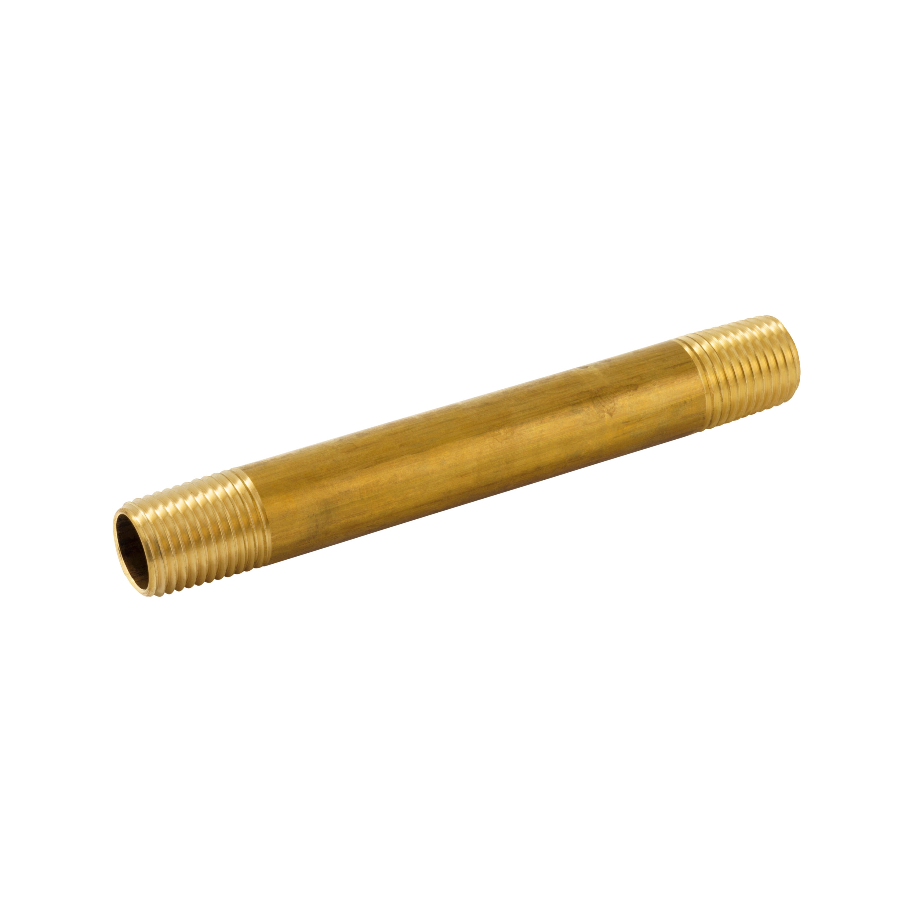 U.S. Solid Brass Hex Nipple - 1/4 x 1/4 NPT Male Pipe Fitting Adapter, 3/
