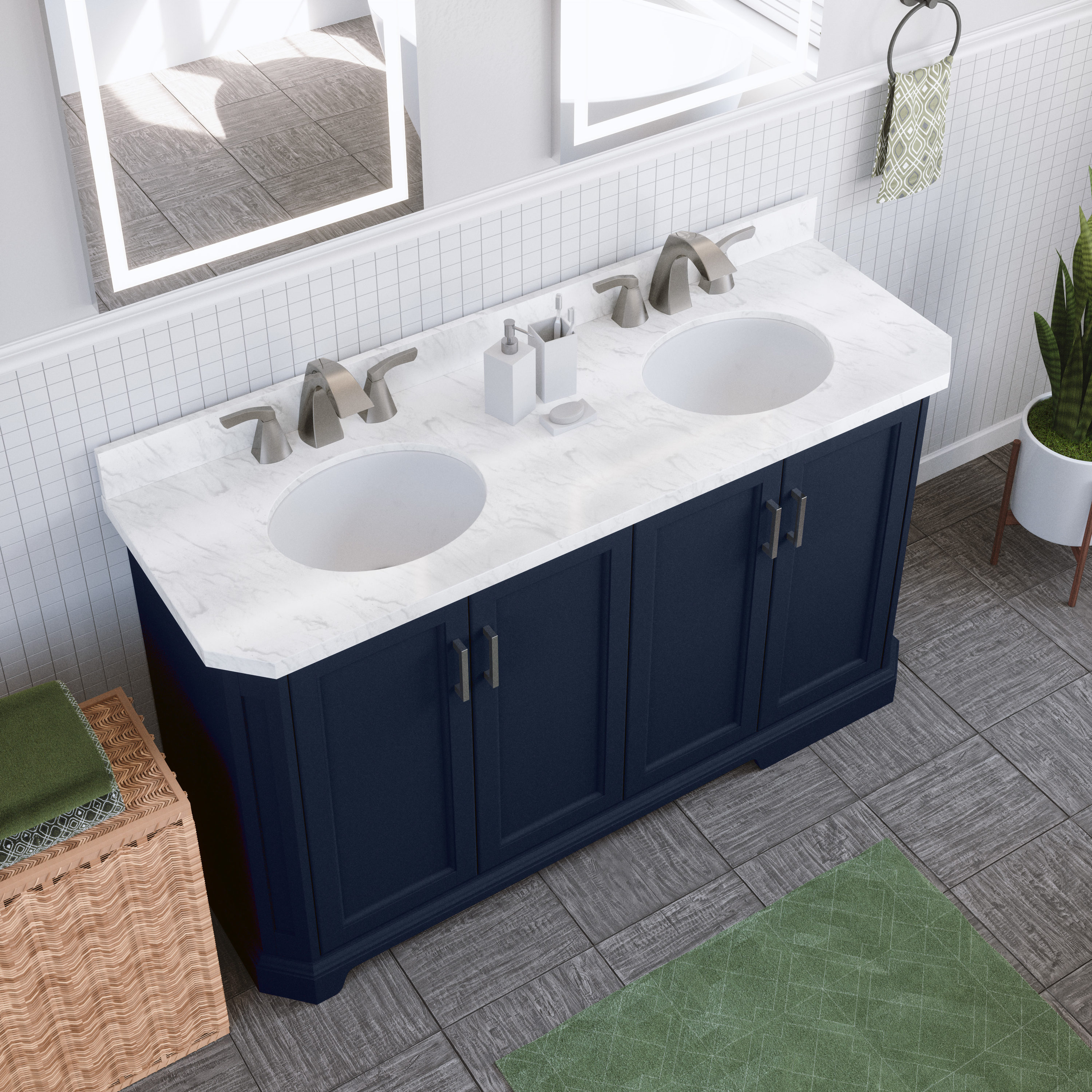 allen + roth A+R 60-IN WINDSOR BLUE VANITY at