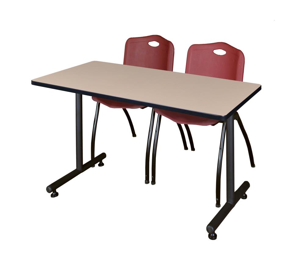 Regency MKTRCT4830BE47BY Training Off-white 4-Person Training Table (48-in W x 29-in H)