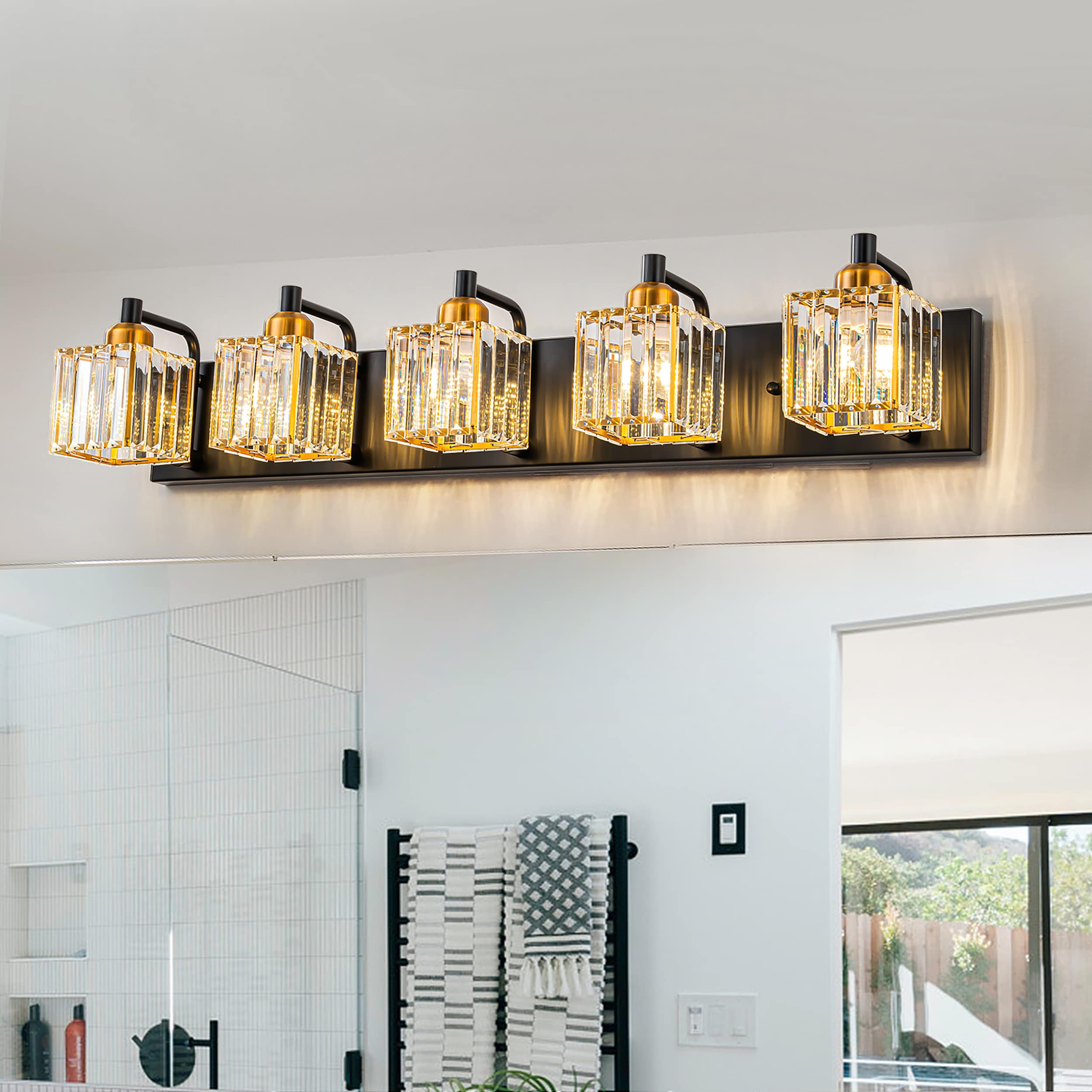 EDISLIVE Orillia 33.3-in 5 Light Black Modern/contemporary Bathroom Vanity light