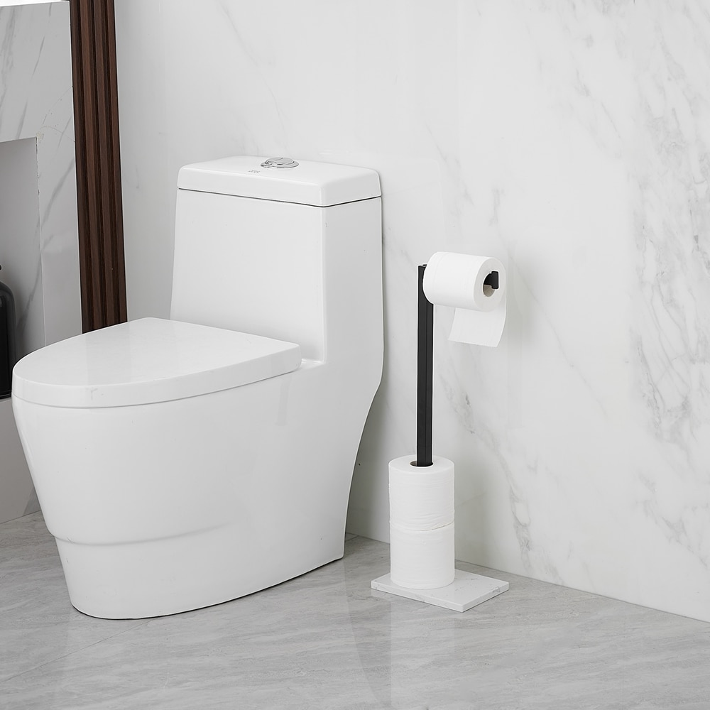 BWE Matte Black Freestanding Single Post Toilet Paper Holder in the ...