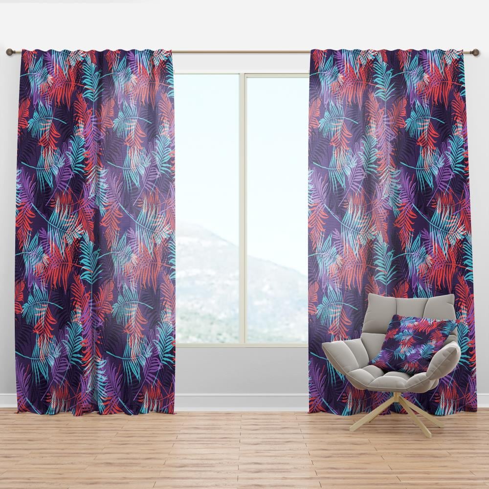 Designart CTN18925-52-95 95-Inches Blue Room darkening Thermal lined Rod pocket Single curtain panel
