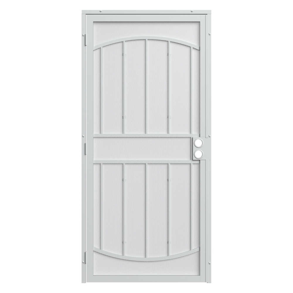 Gibraltar Max 32-in x 81-in White Steel Surface Mount Security Door with White Screen | - Gatehouse 91843031