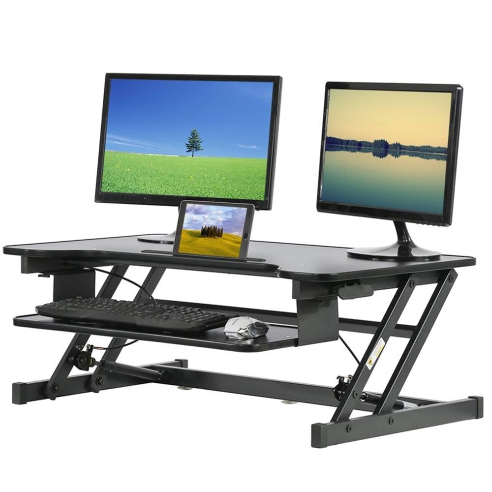 889mm Details about   DTD Standing Desk Riser with Sliding Keyboard Tray Medium Size, Black 
