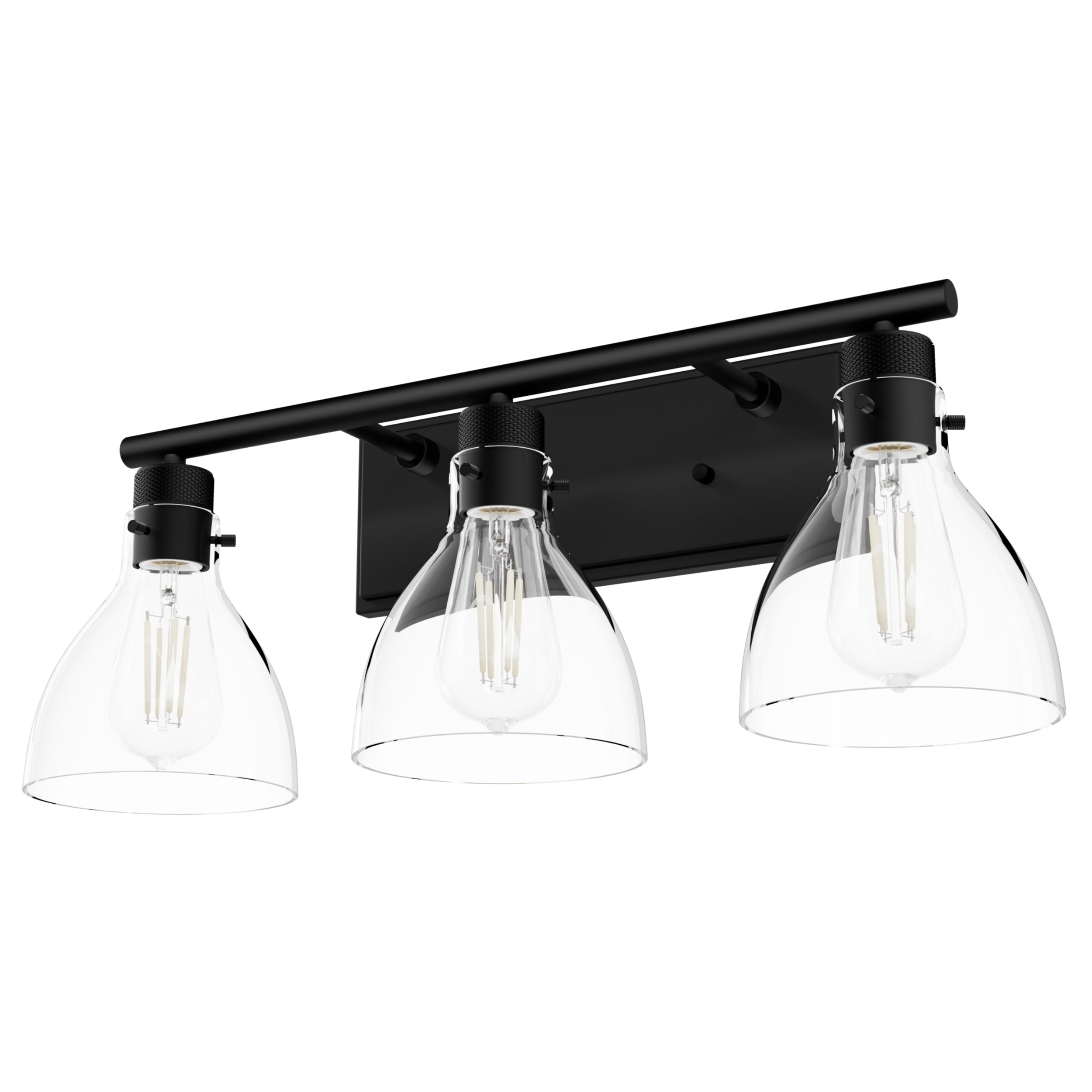Hunter 48053 Van Nuys 23.5-in 3 -Light Matte Black Transitional Vanity light