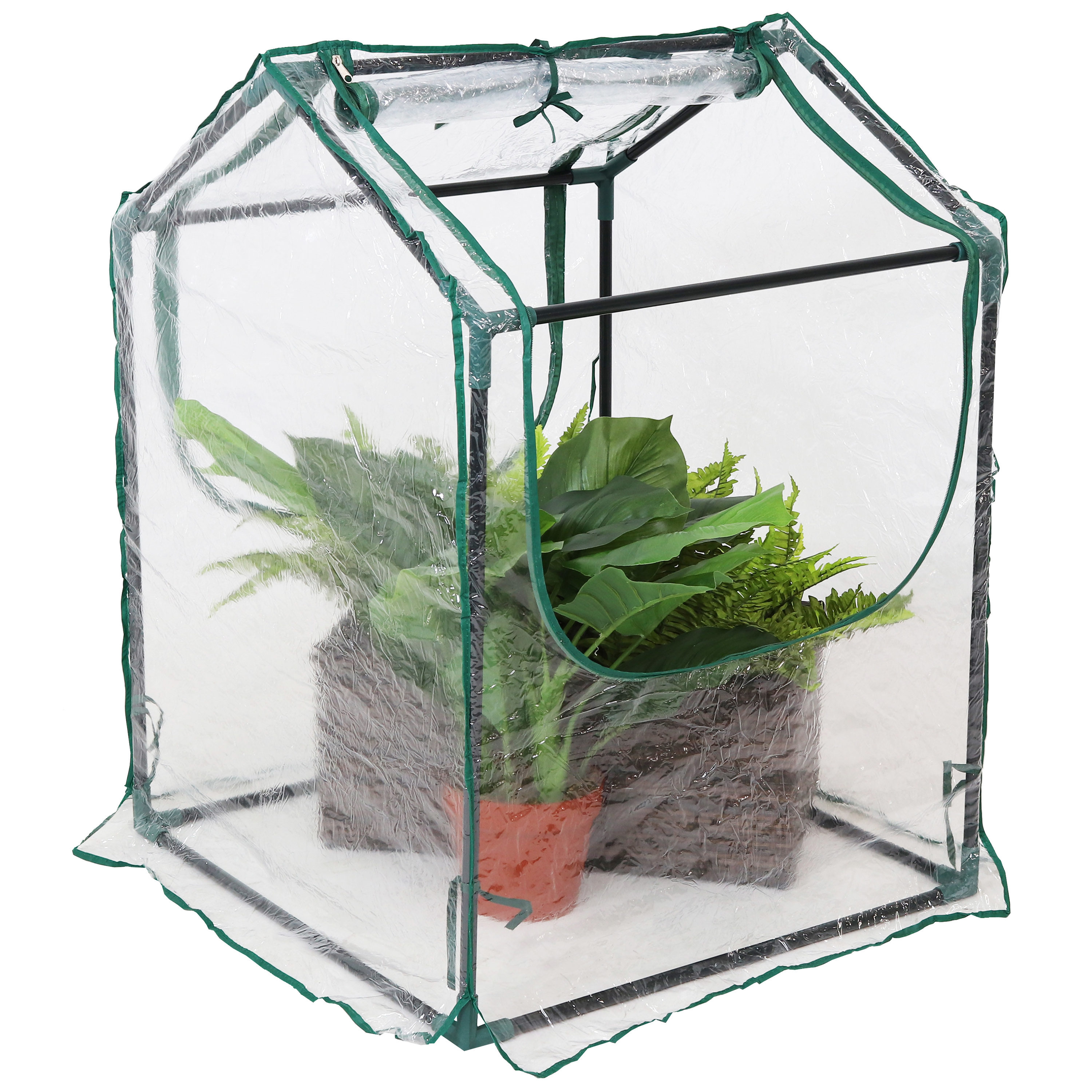 Sunnydaze Decor Sunnydaze Mini Greenhouse with 2 Side Doors - Clear - 2 ...