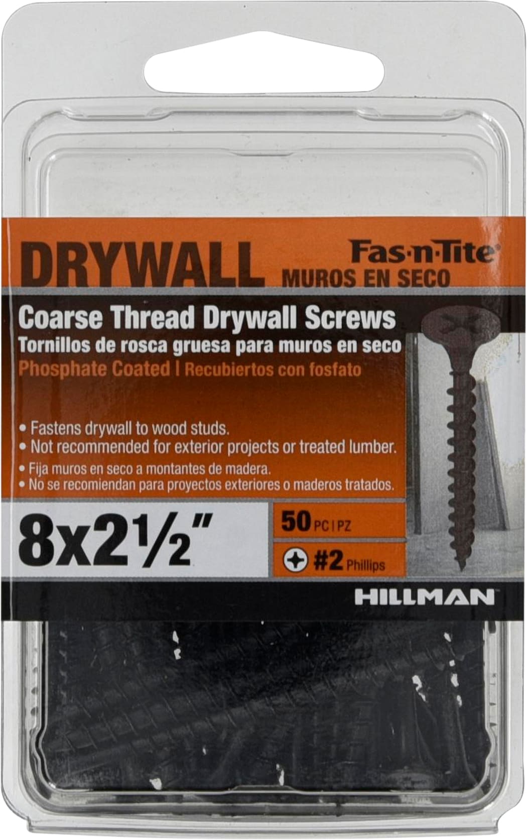 Fas-n-Tite #8 x 2-1/2-in Flat Coarse Thread Drywall Screws 0.48-lb
