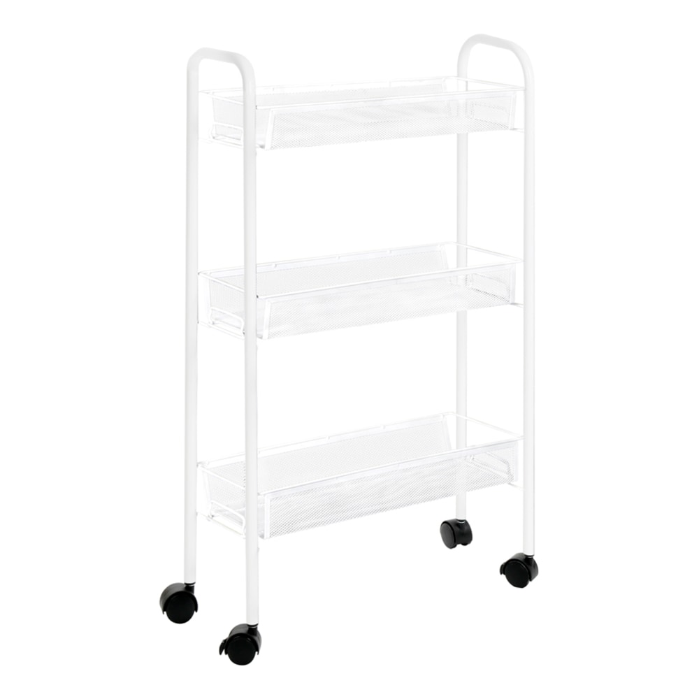 Steel 3-Tier Utility Shelving Unit (19.5-in W x 7-in D x 30-in H), White | - Style Selections SL-113