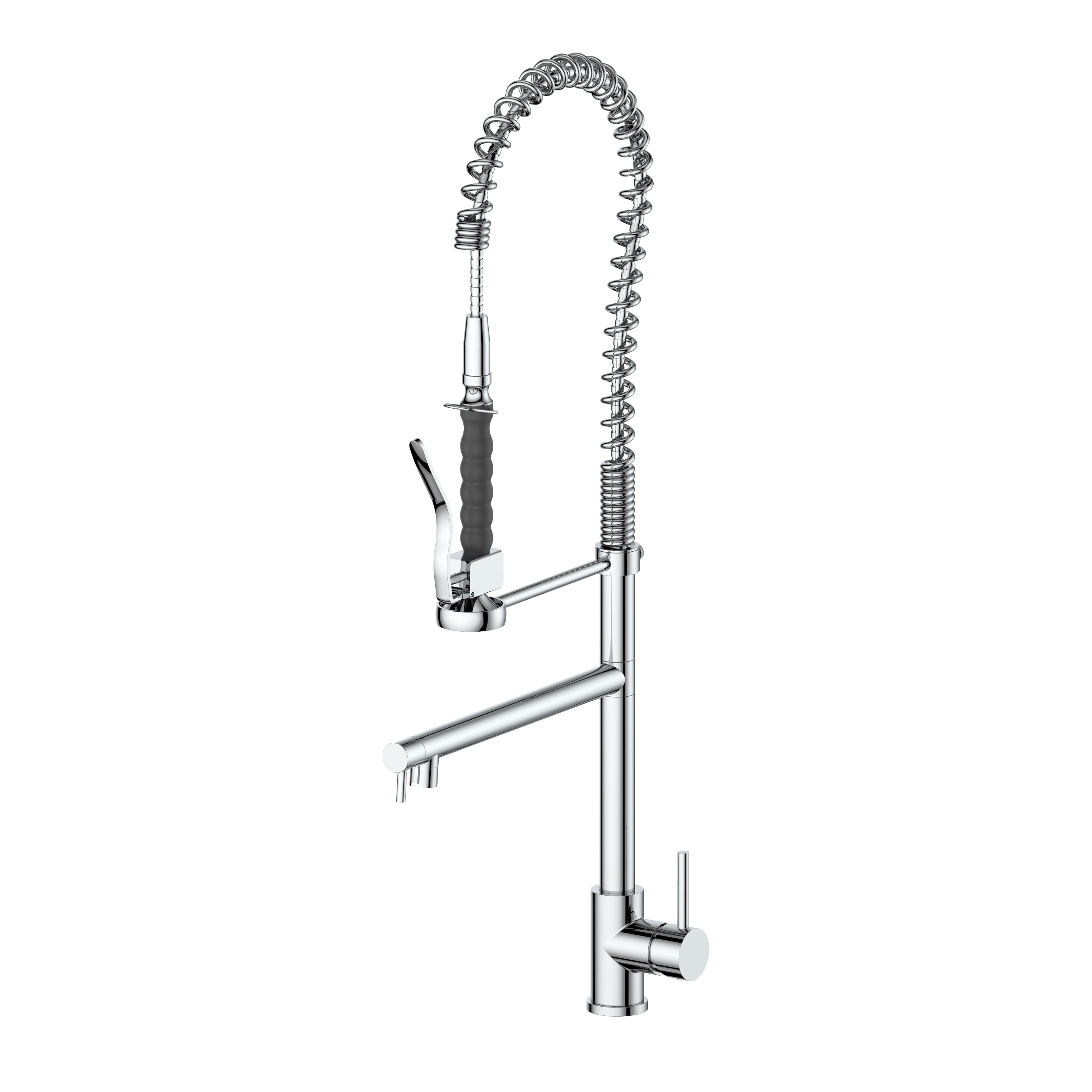 Chrome Pull-Out Spray Kitchen Faucet with 360-Degree Rotation