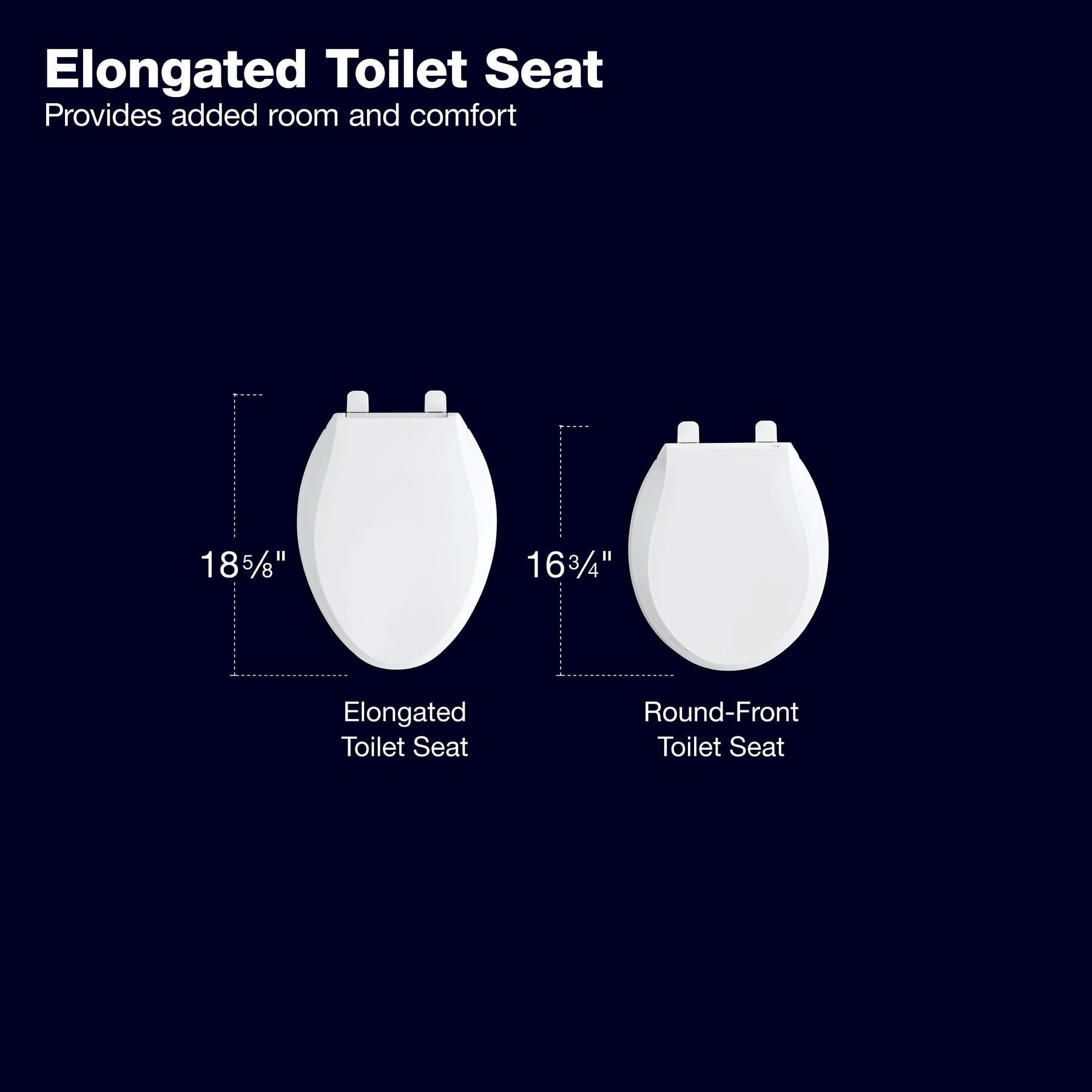 2445646-1W Closed Front with Cover Oversize Toilet Seat, White