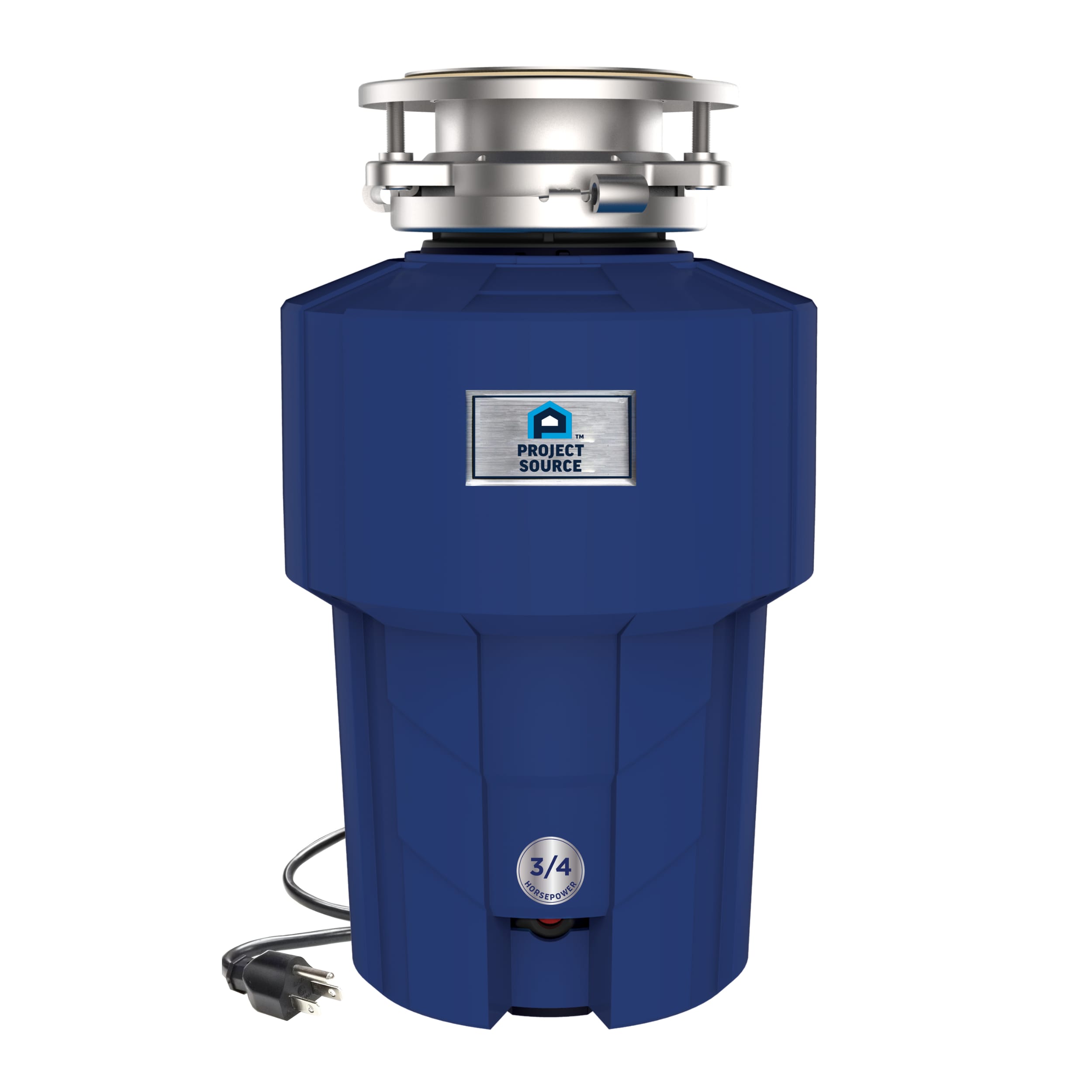 Project Source PSD-90 Continuous feed 3/4-HP Septic Safe Corded Garbage Disposal with Noise Insulation