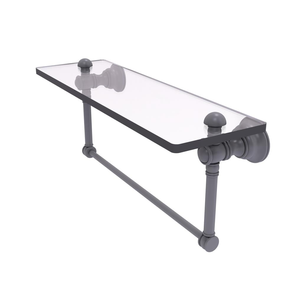Allied Brass CL-1-16TB-GYM Carolina Matte Gray Wall mount Bathroom Shelf ( 16-in x 7-in x 5-in )