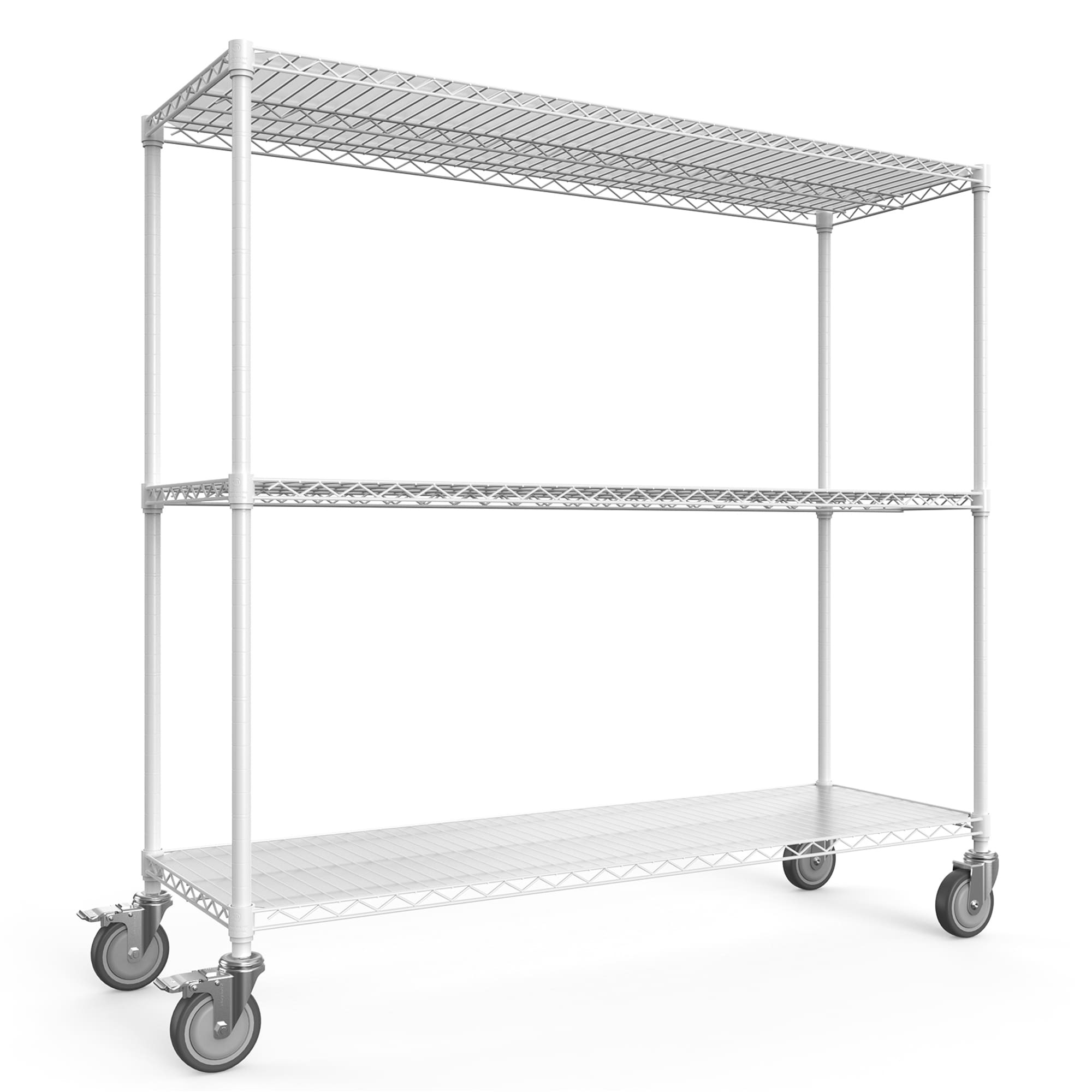 Gaierptone CRXANVR843R Metal Heavy Duty 3 -Tier Utility shelving unit ( 48-in W x 18-in D x 54-in H ) ( White , ( 1000-lb lbs. Capacity Per Shelf )