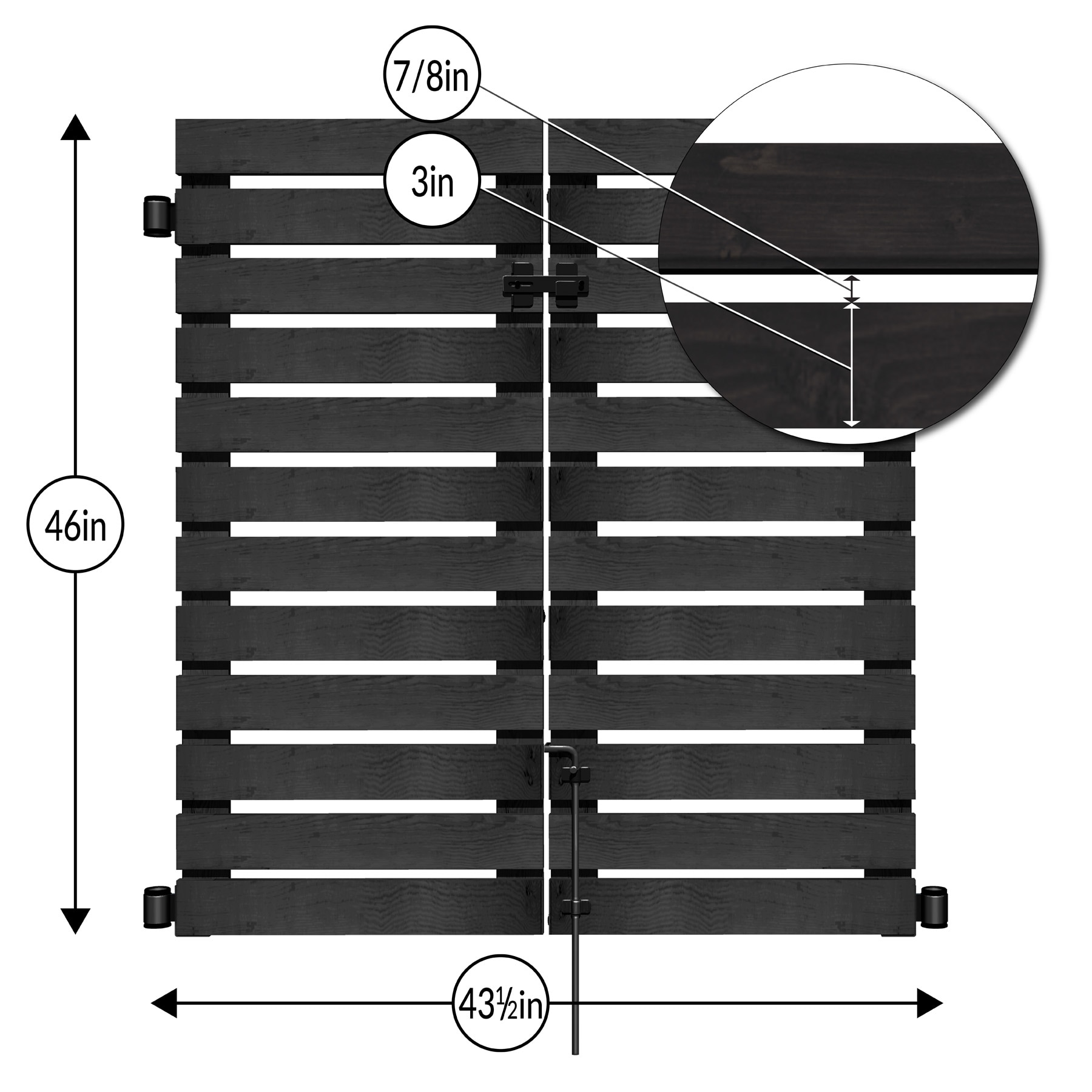 YARDLINK 3.8-ft x 3.5-ft Black Flat-top Board-on-board No YARDLINK 3.8-ft x 3.5-ft Black Flat-top Board-on-board No