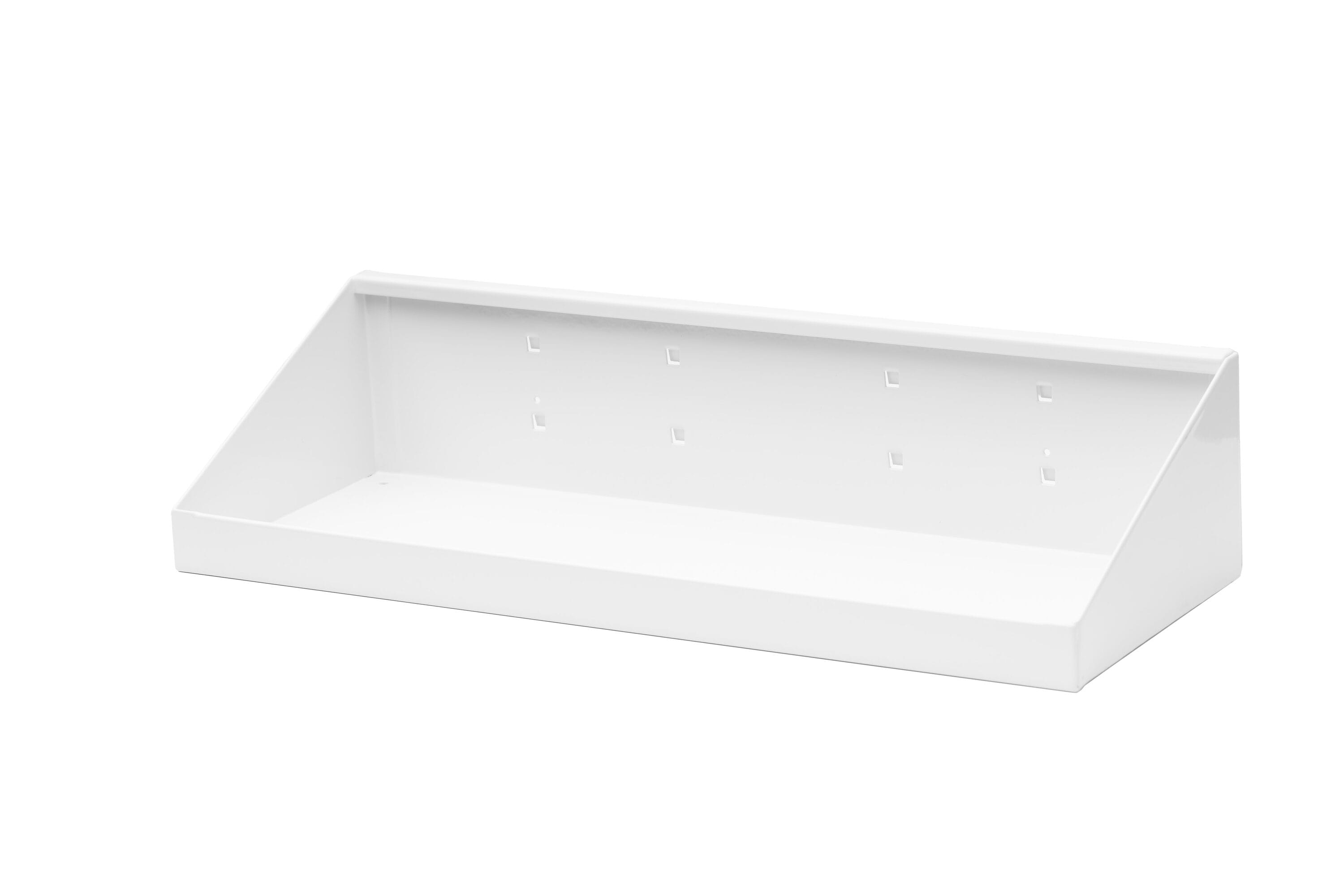Triton Products 56186-WHT LocHook Steel Pegboard shelf in White 18-in W x 3-in H